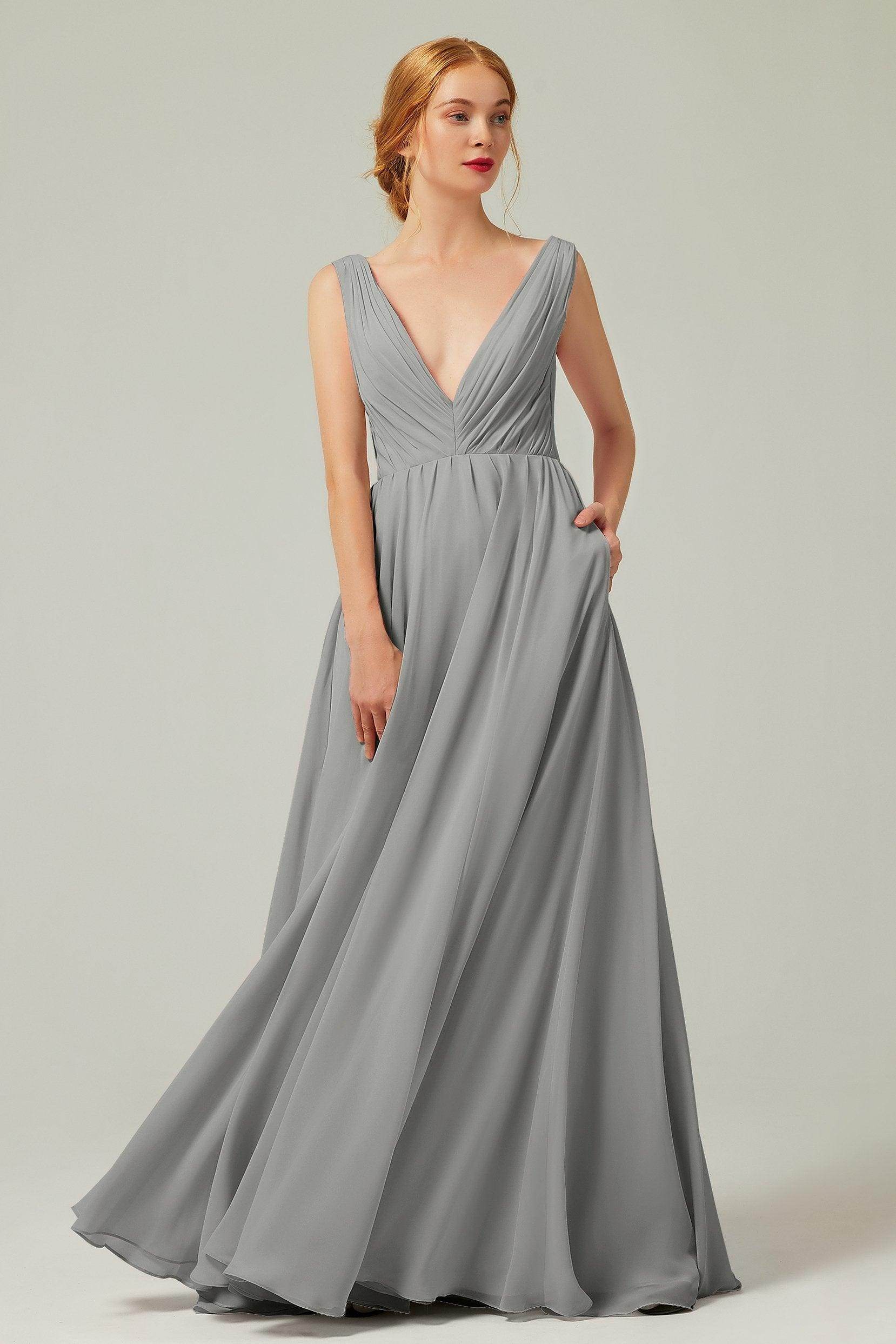 A-Line Floor Length Chiffon Bridesmaid Dress CB0245