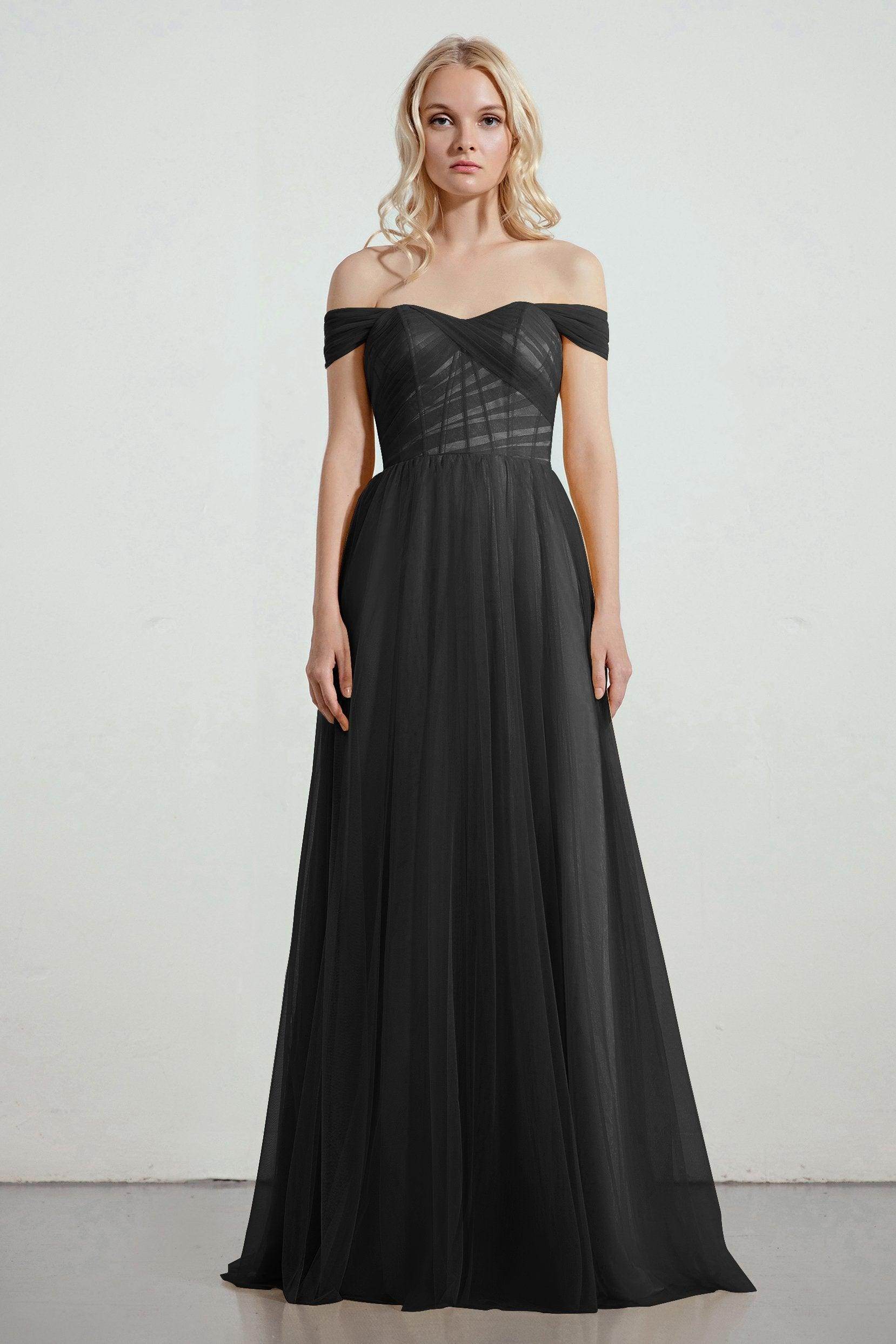 A-Line Tulle/Elastic Silk like Satin Bridesmaid Dress CB0261