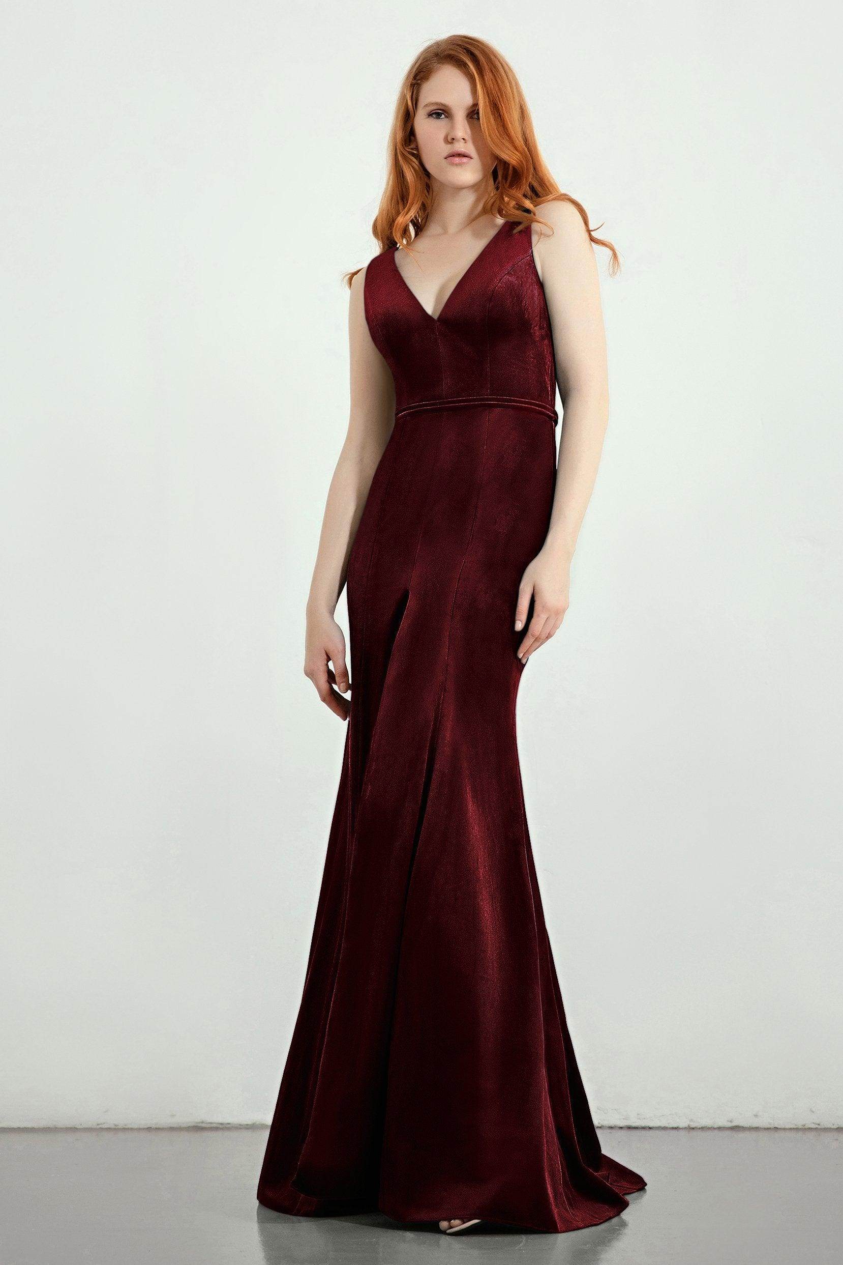 Trumpet-Mermaid Sweep-Brush Train Bridesmaid Dress Formal Dresses CB0272