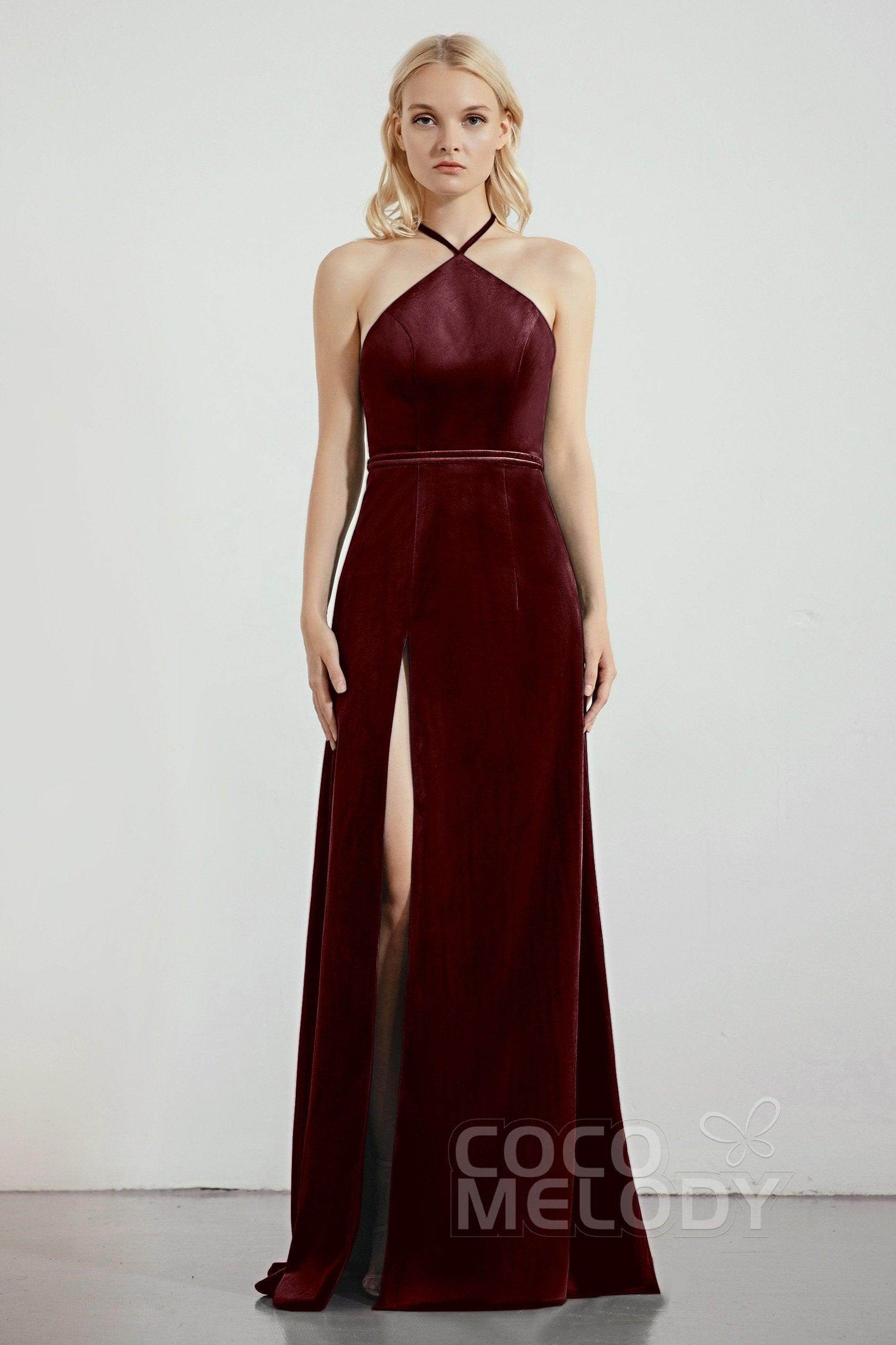 Sheath-Column Sweep-Brush Train Bridesmaid Dress Formal Dresses CB0273