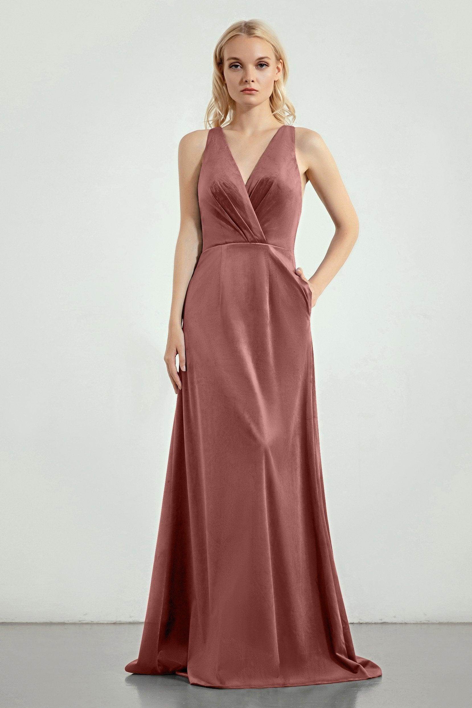 A-Line Sweep-Brush Train Bridesmaid Dress Formal Dresses CB0276