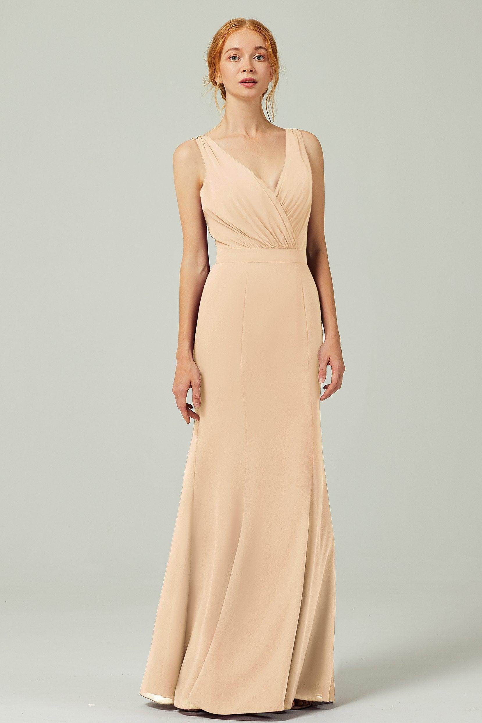 Sheath-Column Floor Length Chiffon Bridesmaid Dress CB0291