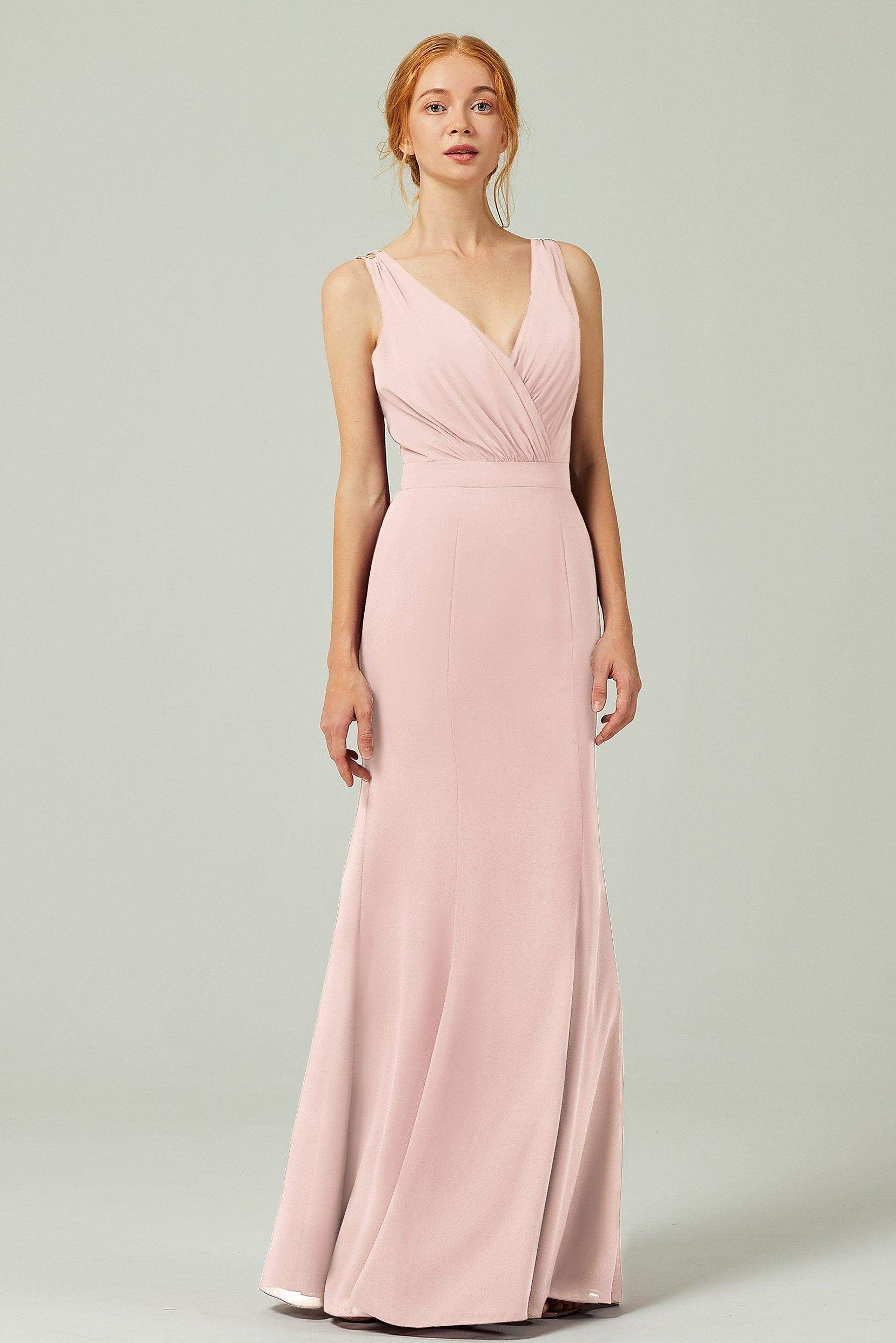 Sheath-Column Floor Length Chiffon Bridesmaid Dress CB0291