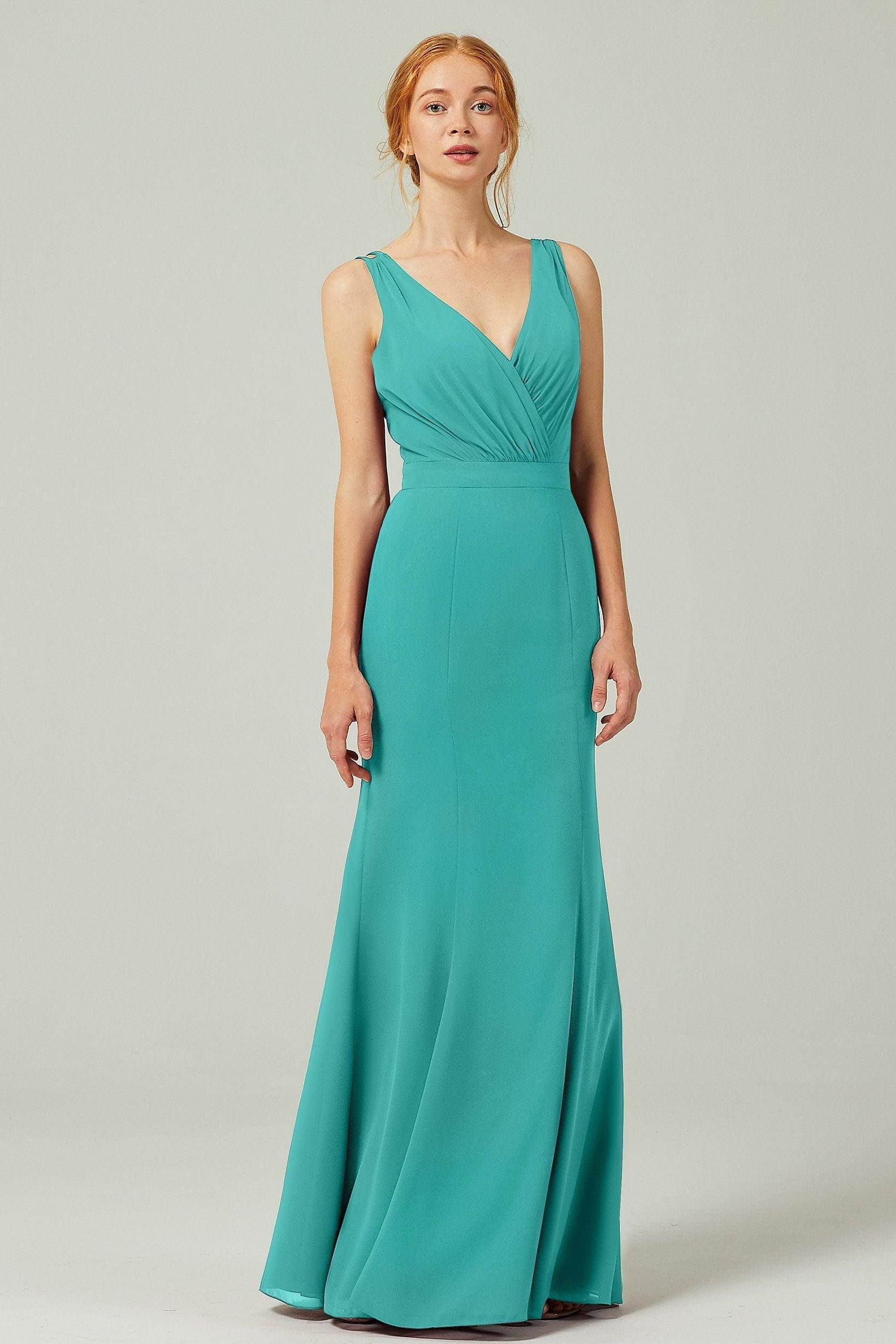 Sheath-Column Floor Length Chiffon Bridesmaid Dress CB0291