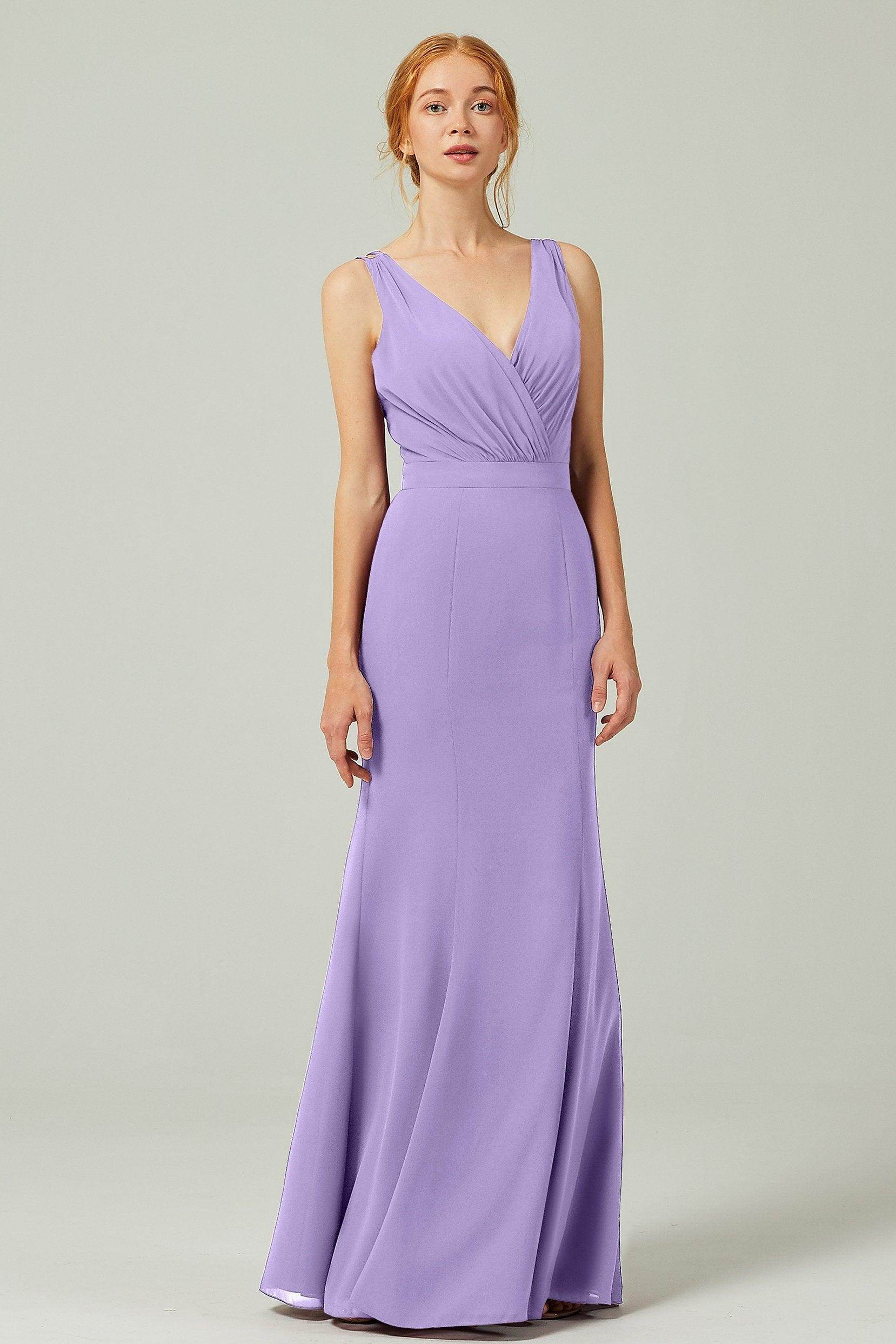 Sheath-Column Floor Length Chiffon Bridesmaid Dress CB0291