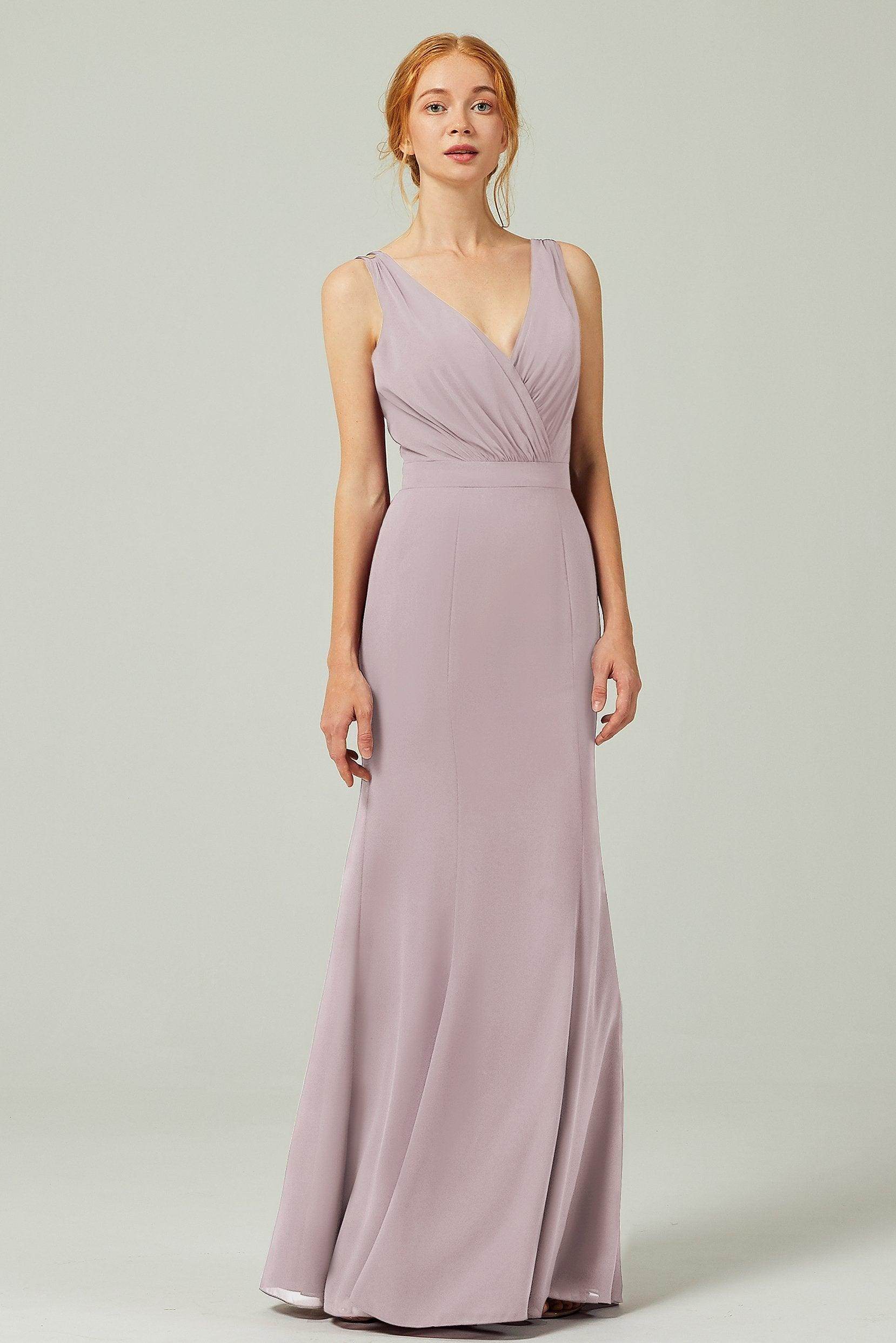 Sheath-Column Floor Length Chiffon Bridesmaid Dress CB0291