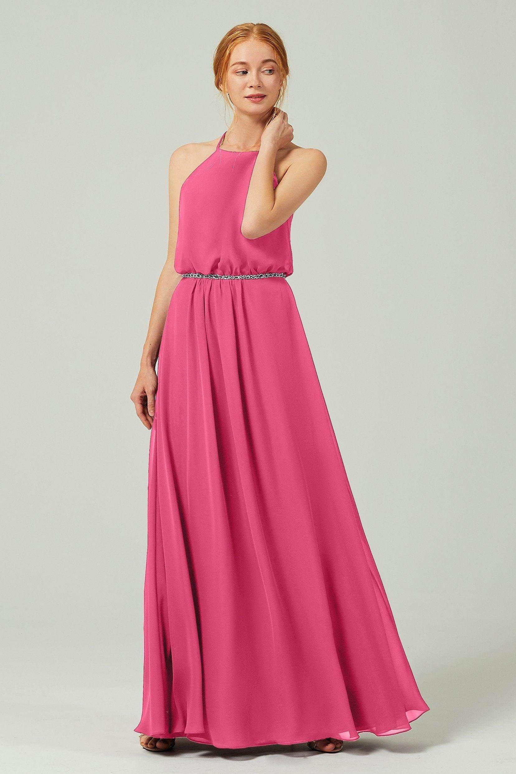 A-Line Floor Length Chiffon Bridesmaid Dress CB0292