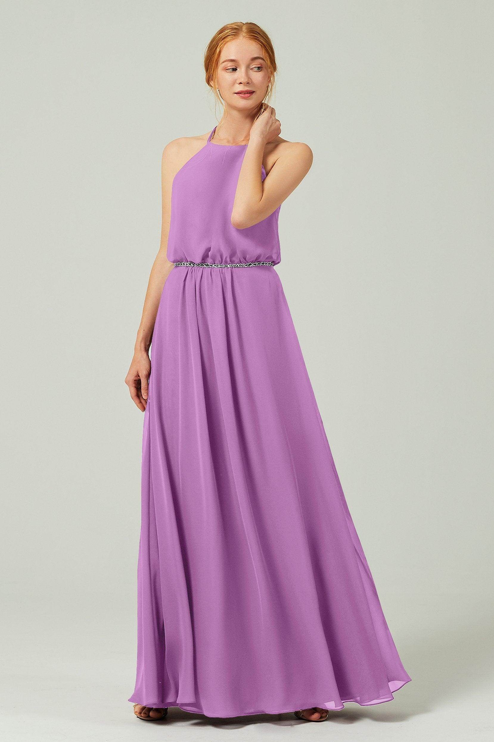 A-Line Floor Length Chiffon Bridesmaid Dress CB0292