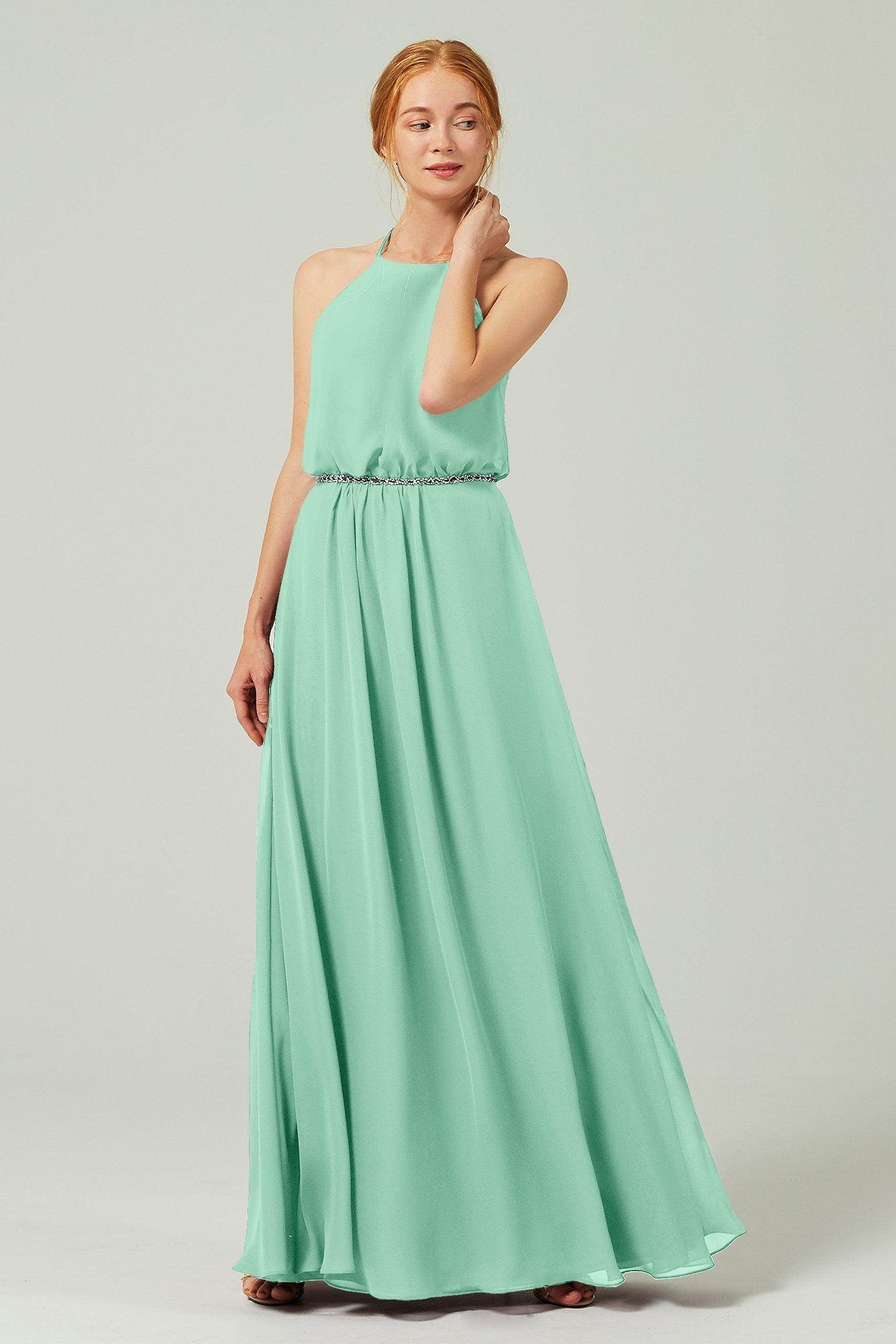 A-Line Floor Length Chiffon Bridesmaid Dress CB0292