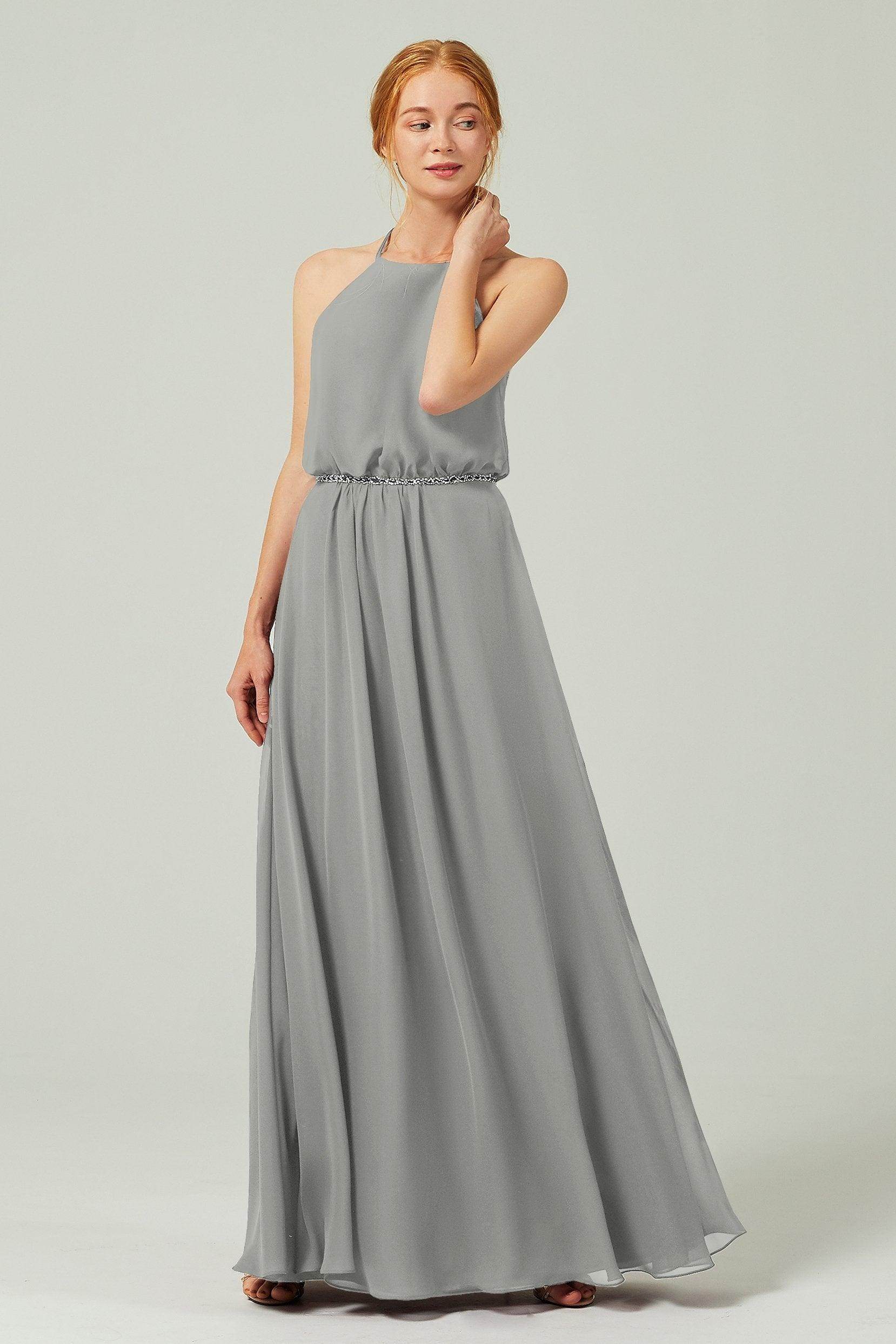A-Line Floor Length Chiffon Bridesmaid Dress CB0292