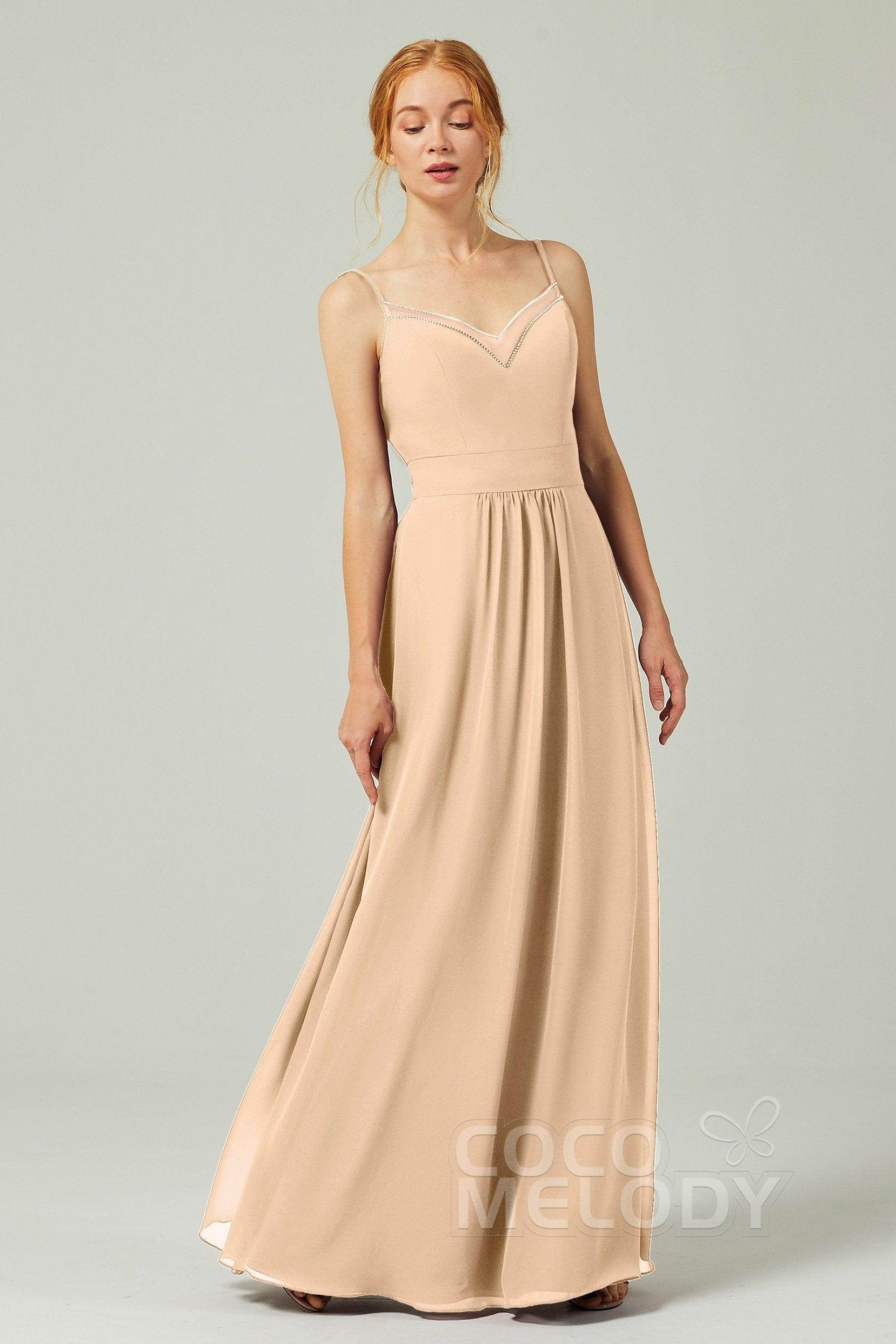 A-Line Floor Length Chiffon Bridesmaid Dress CB0293