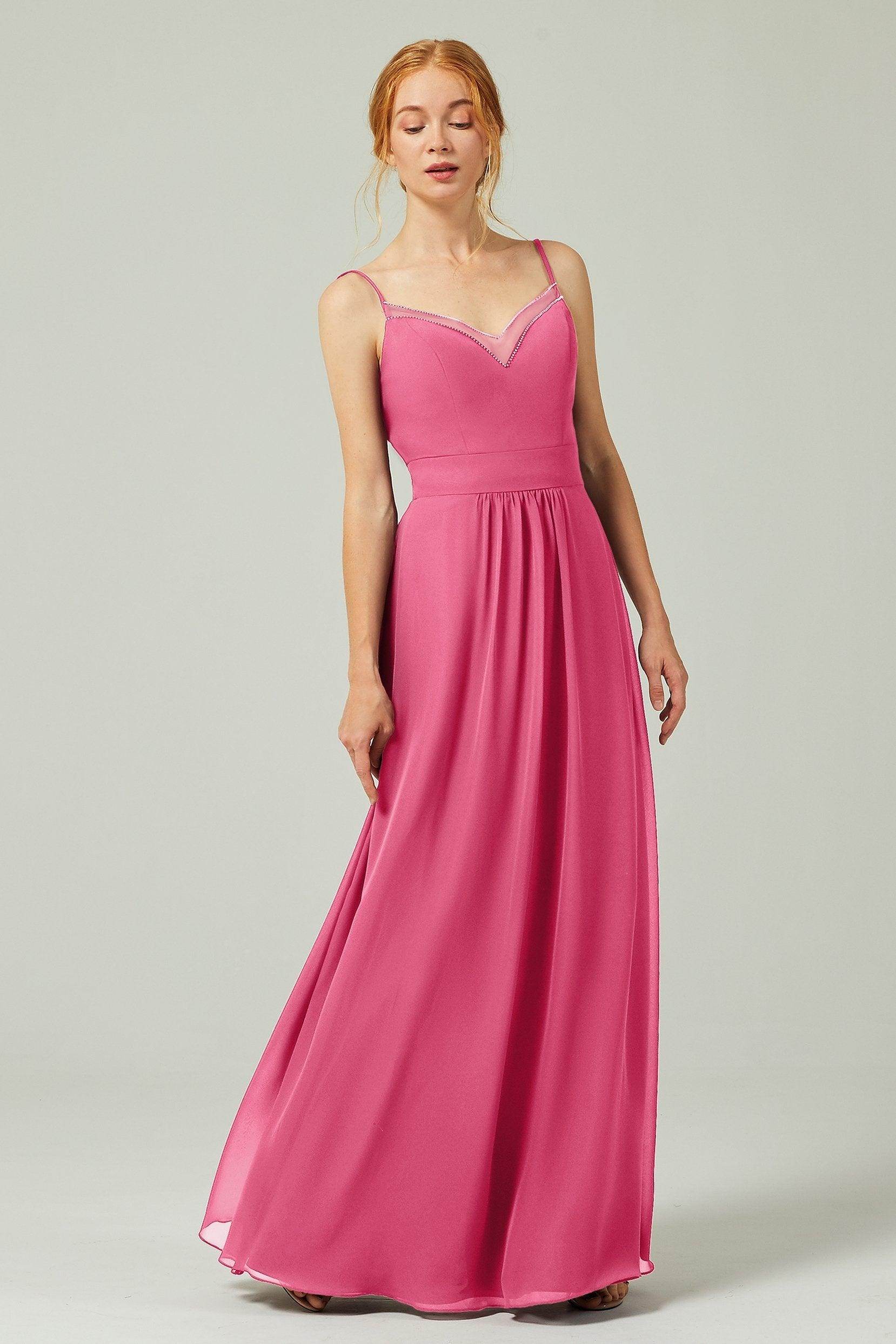 A-Line Floor Length Chiffon Bridesmaid Dress CB0293