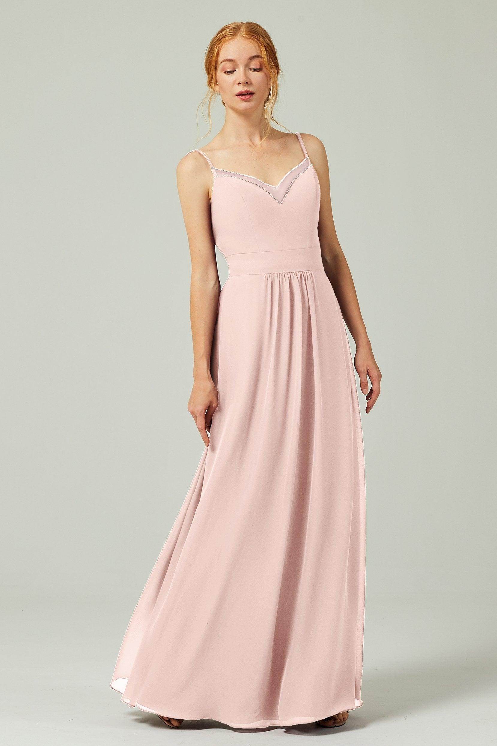 A-Line Floor Length Chiffon Bridesmaid Dress CB0293