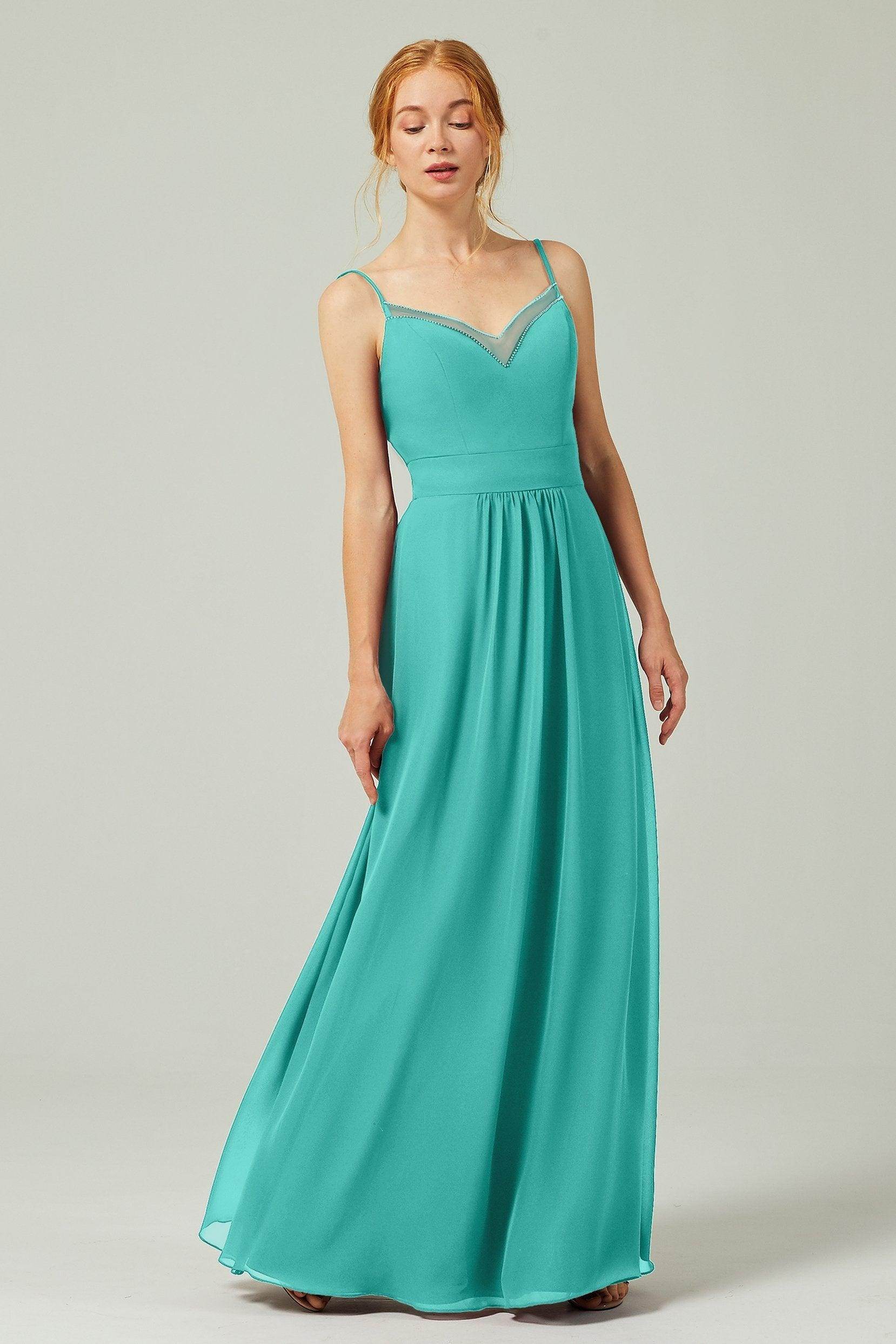A-Line Floor Length Chiffon Bridesmaid Dress CB0293