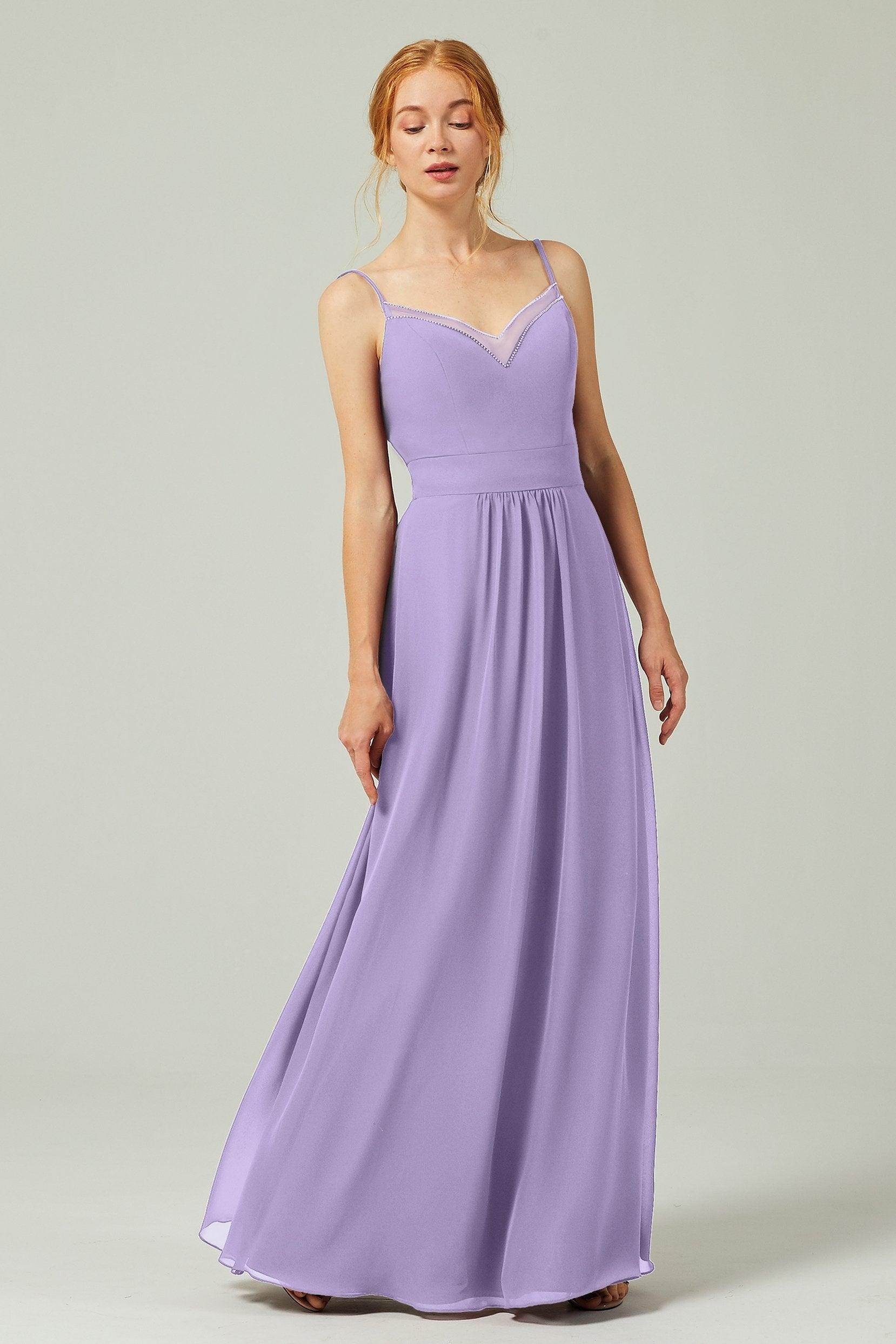 A-Line Floor Length Chiffon Bridesmaid Dress CB0293