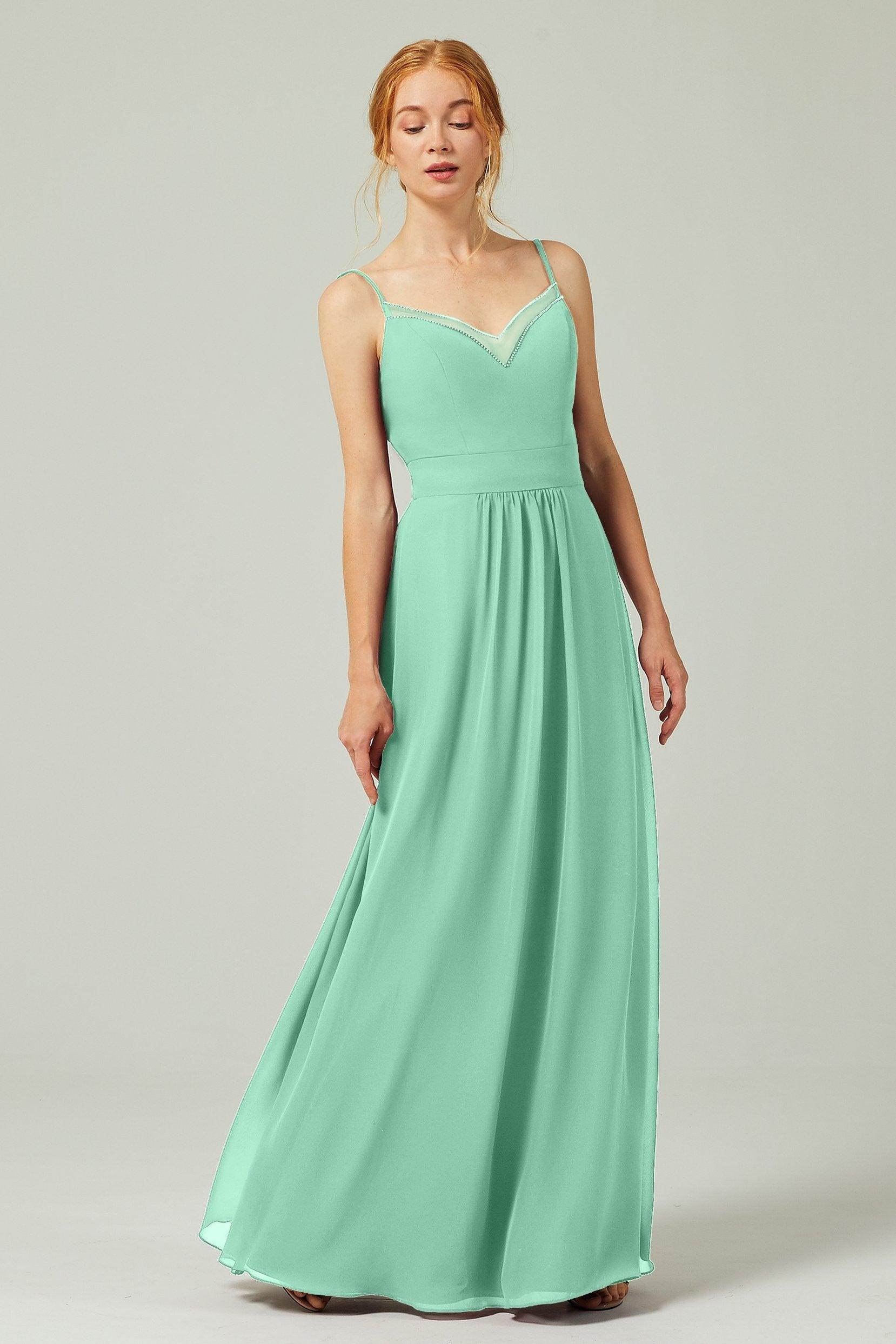 A-Line Floor Length Chiffon Bridesmaid Dress CB0293