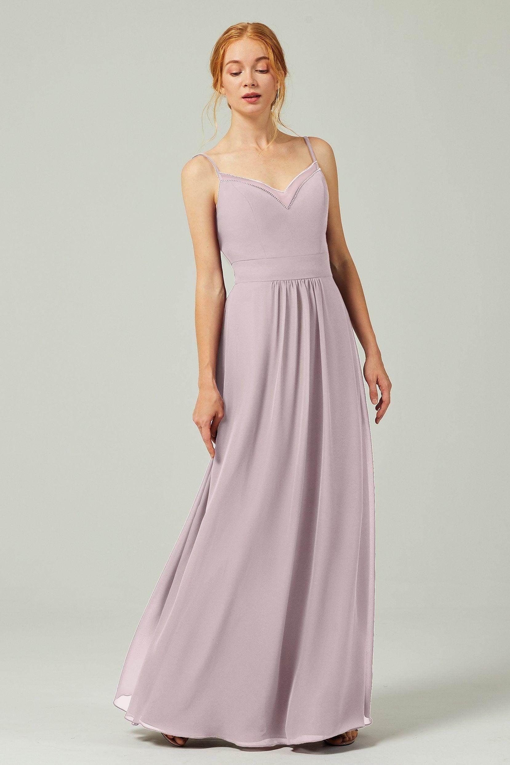 A-Line Floor Length Chiffon Bridesmaid Dress CB0293