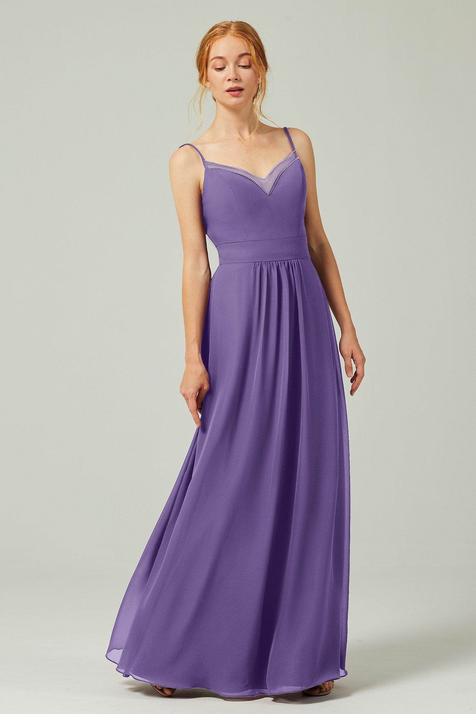 A-Line Floor Length Chiffon Bridesmaid Dress CB0293