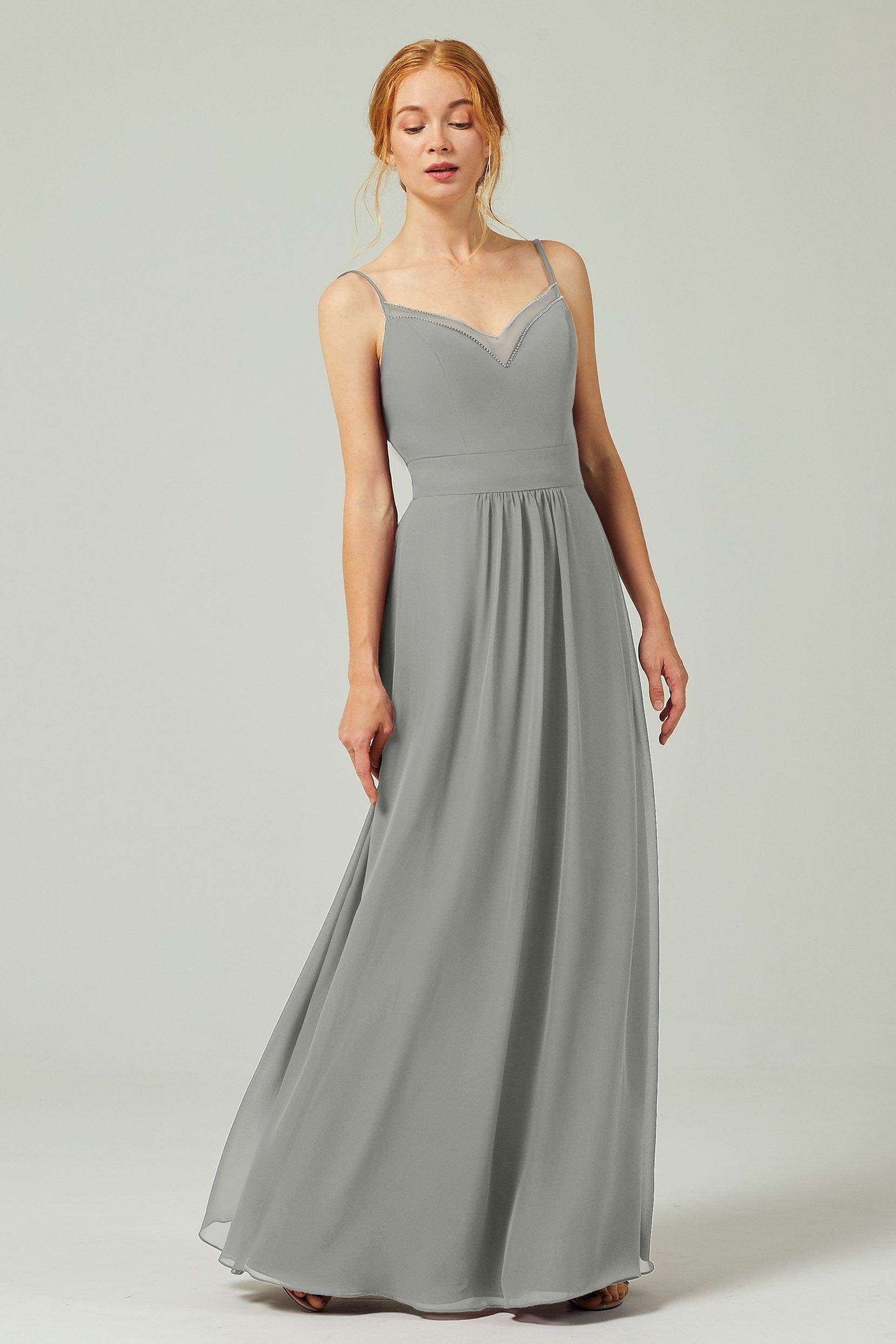 A-Line Floor Length Chiffon Bridesmaid Dress CB0293
