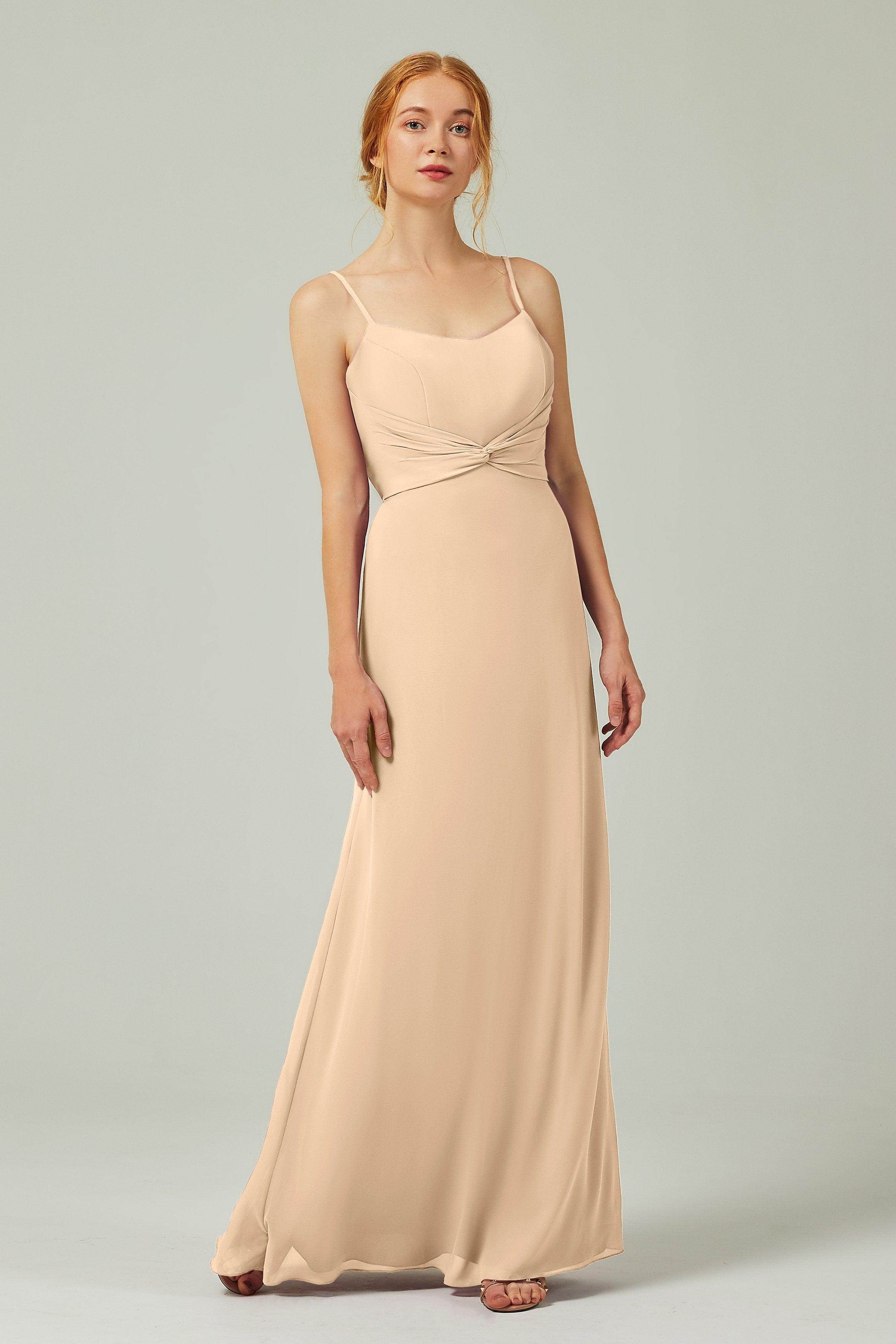 Sheath-Column Floor Length Chiffon Bridesmaid Dress CB0294