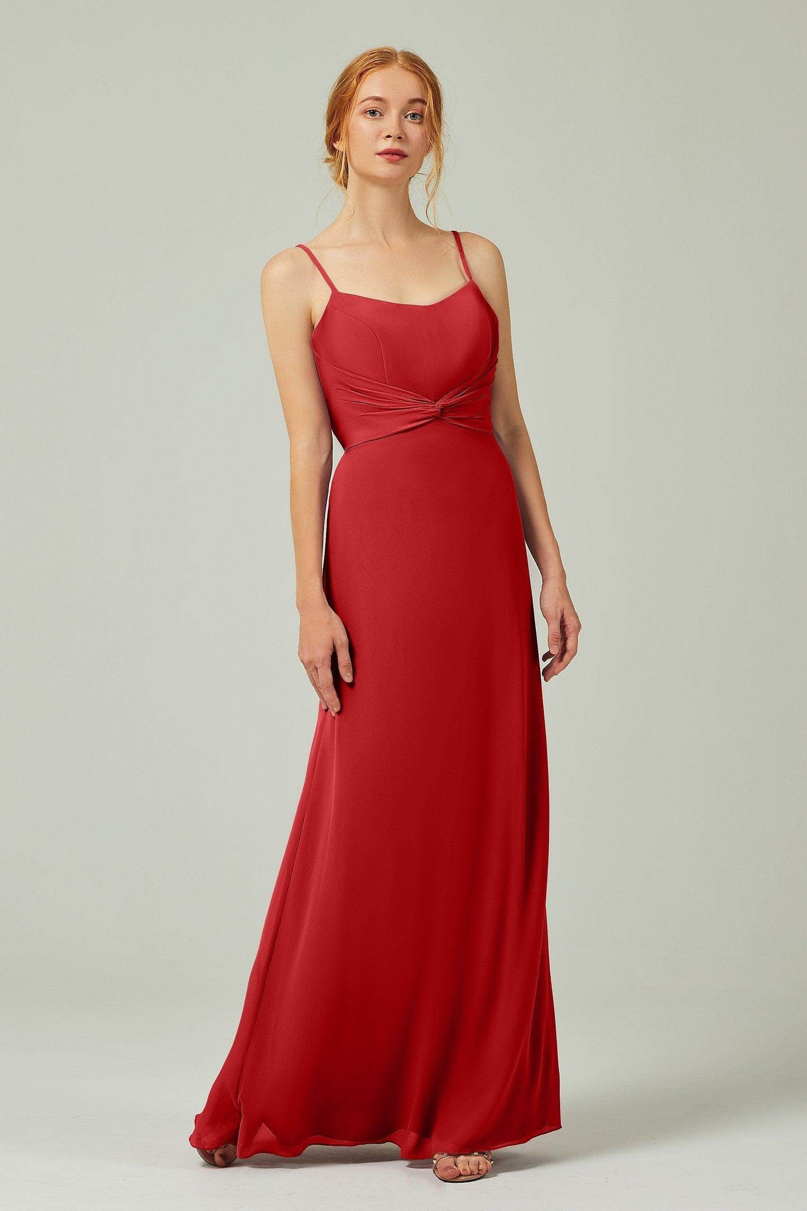Sheath-Column Floor Length Chiffon Bridesmaid Dress CB0294