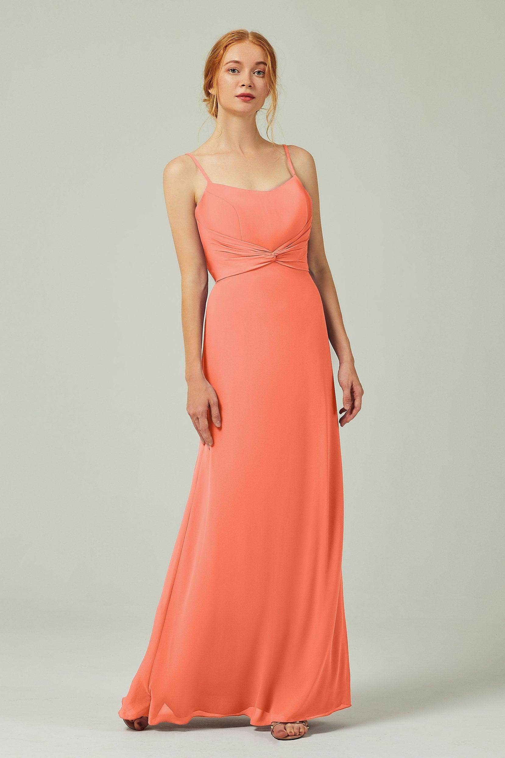 Sheath-Column Floor Length Chiffon Bridesmaid Dress CB0294