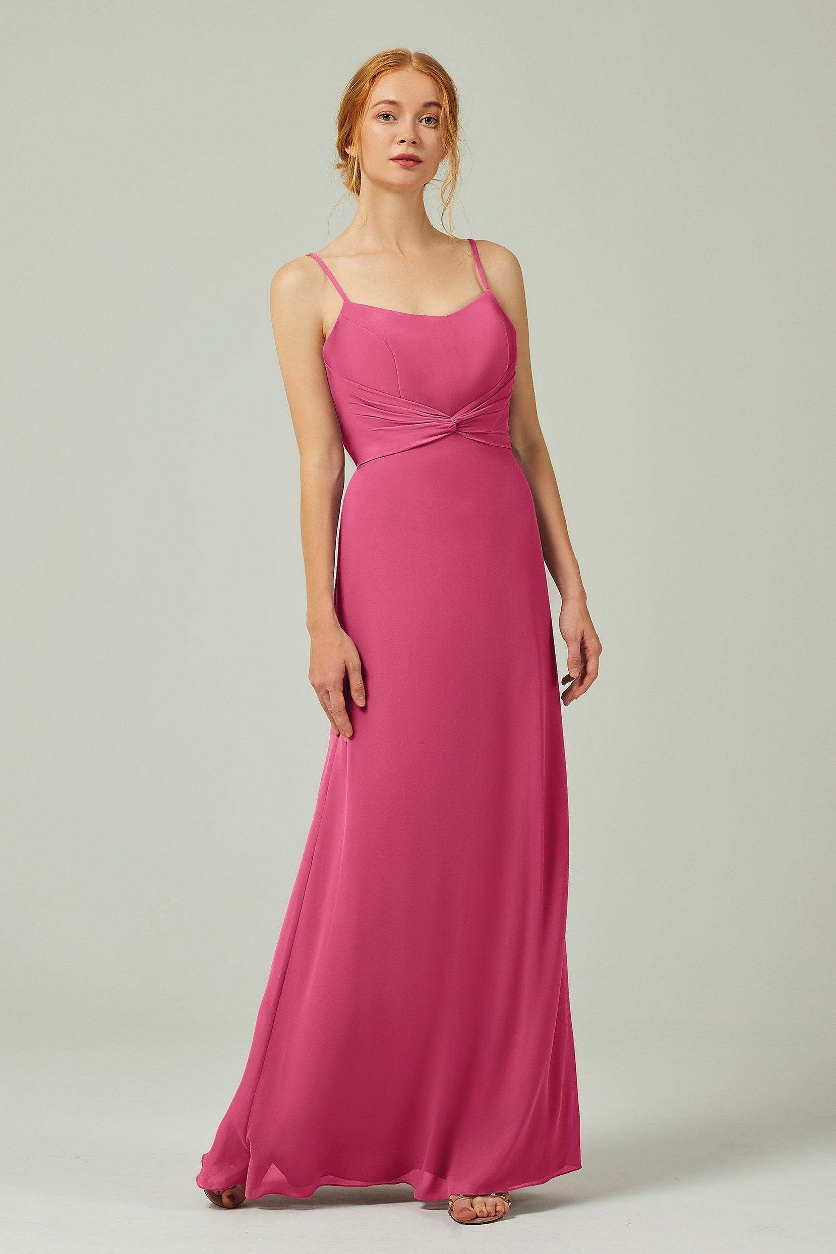 Sheath-Column Floor Length Chiffon Bridesmaid Dress CB0294
