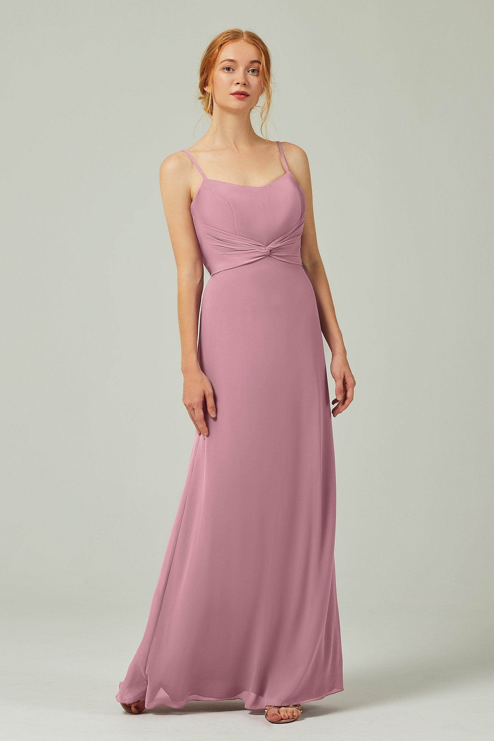Sheath-Column Floor Length Chiffon Bridesmaid Dress CB0294