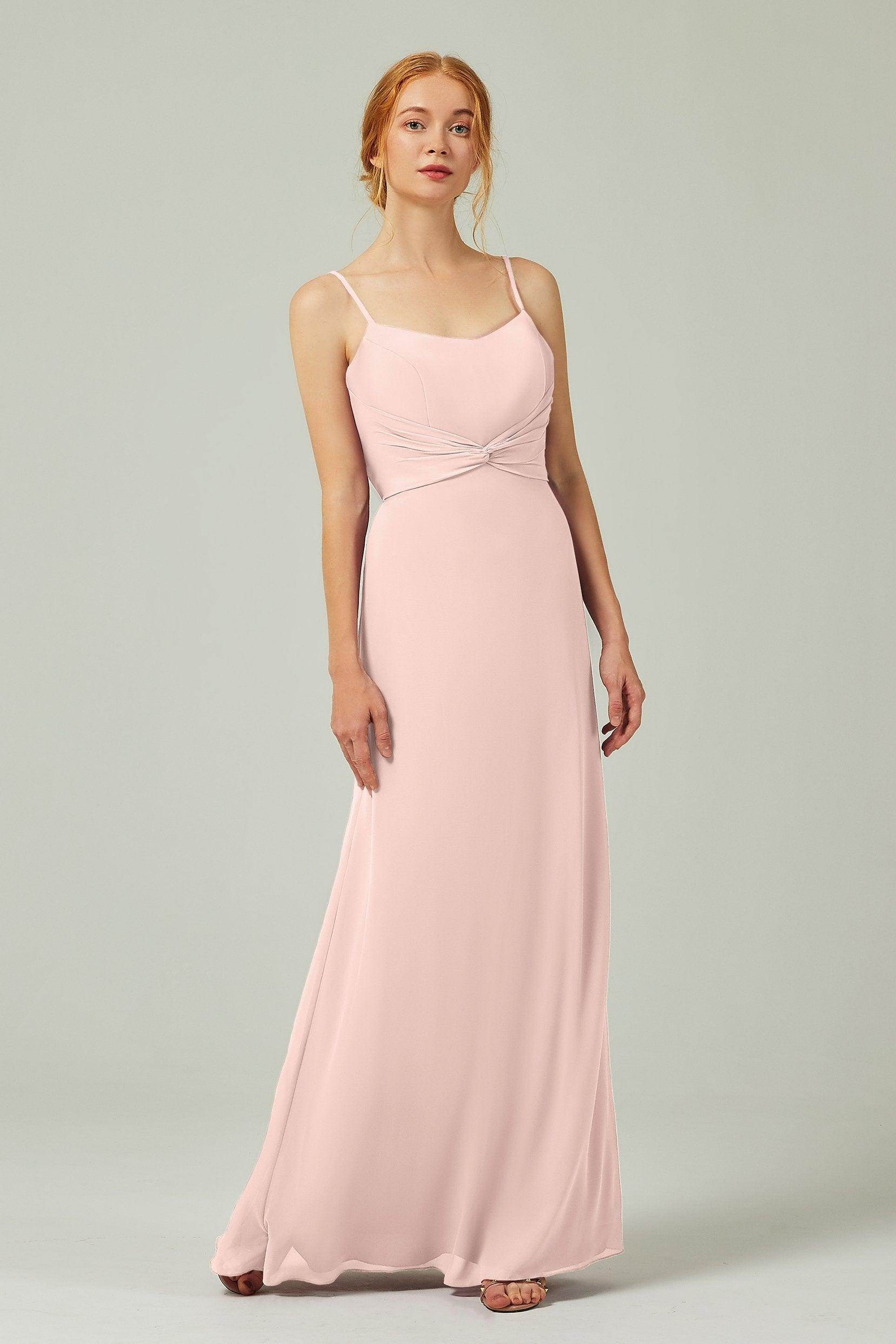 Sheath-Column Floor Length Chiffon Bridesmaid Dress CB0294