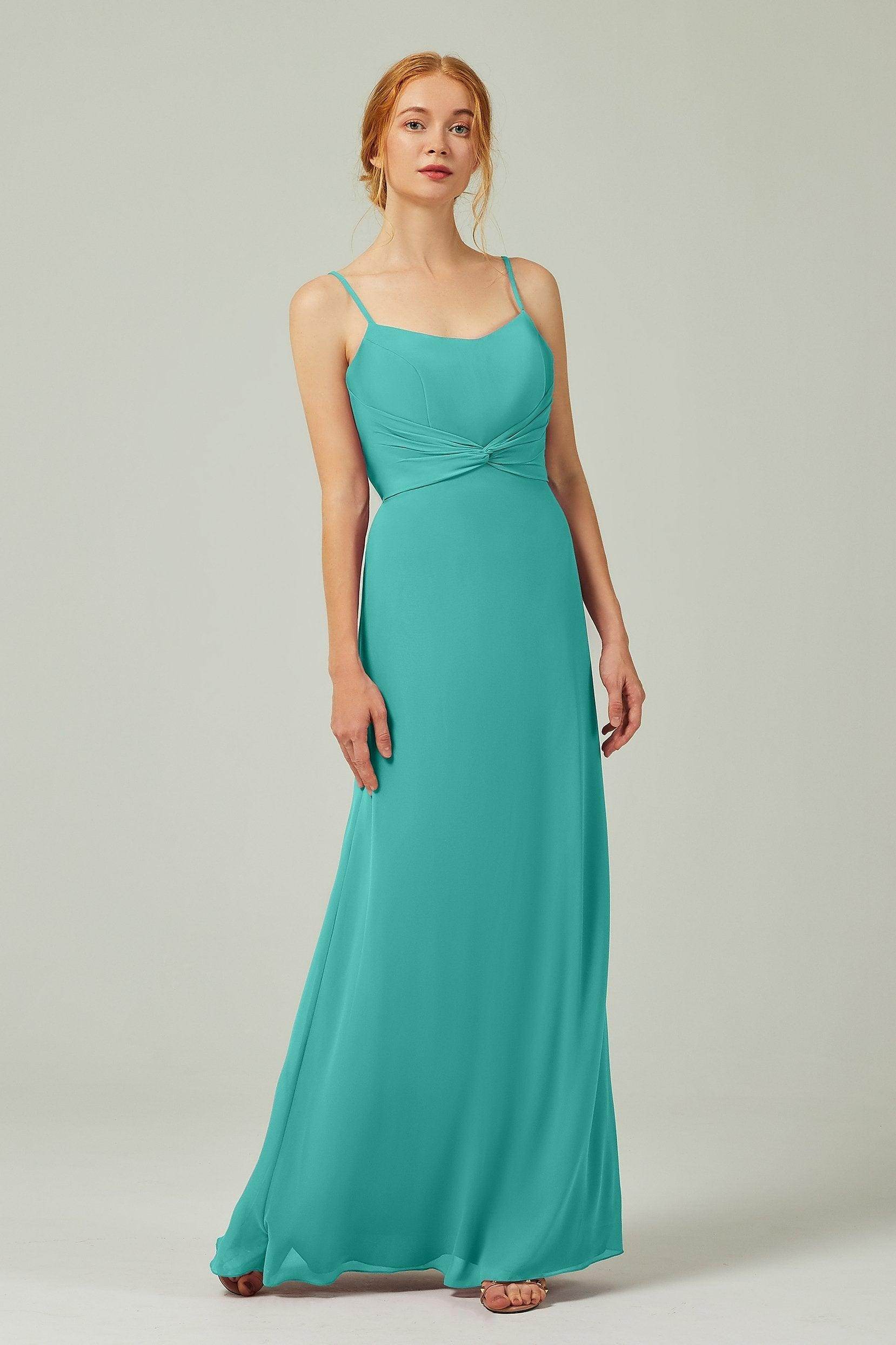 Sheath-Column Floor Length Chiffon Bridesmaid Dress CB0294