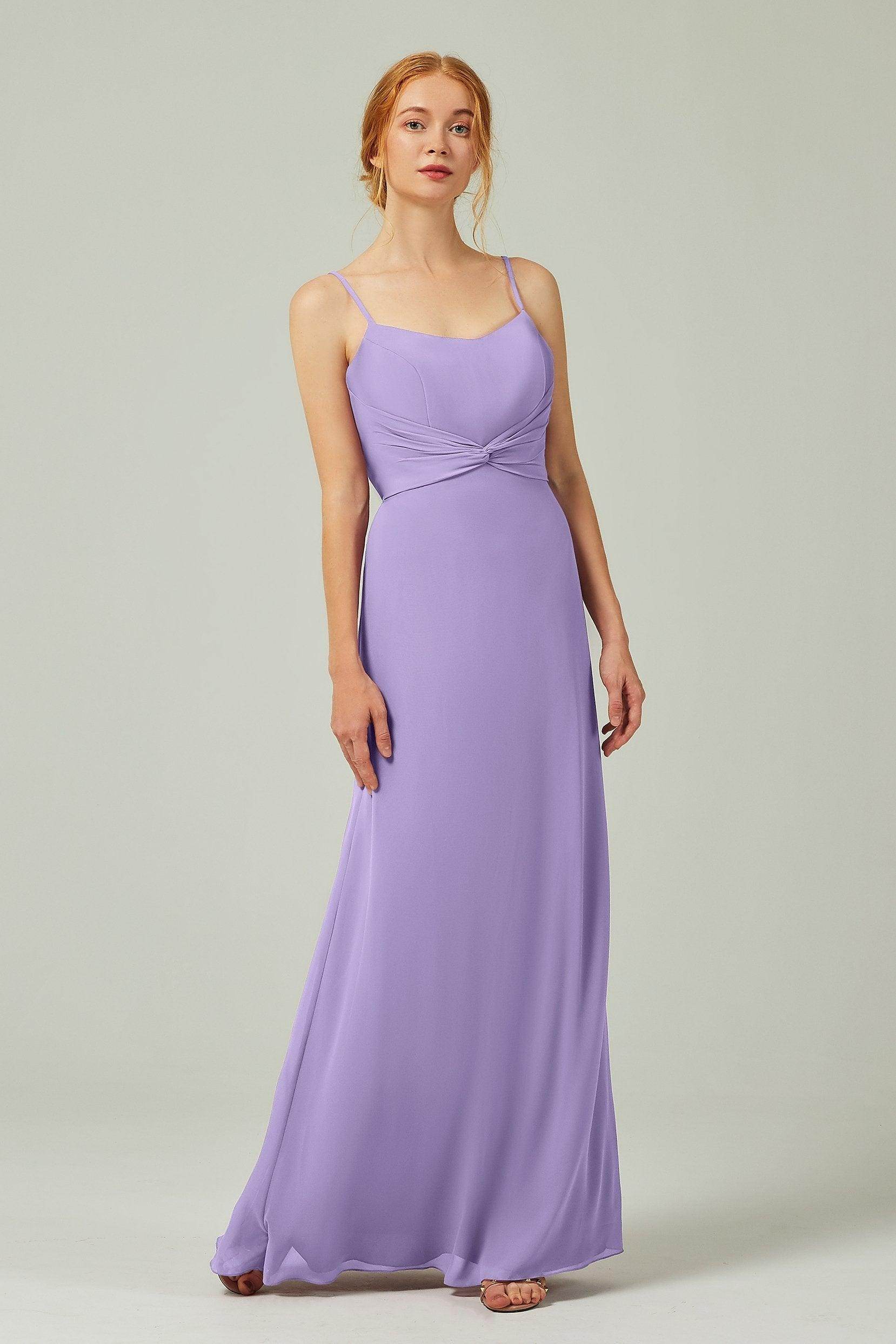 Sheath-Column Floor Length Chiffon Bridesmaid Dress CB0294