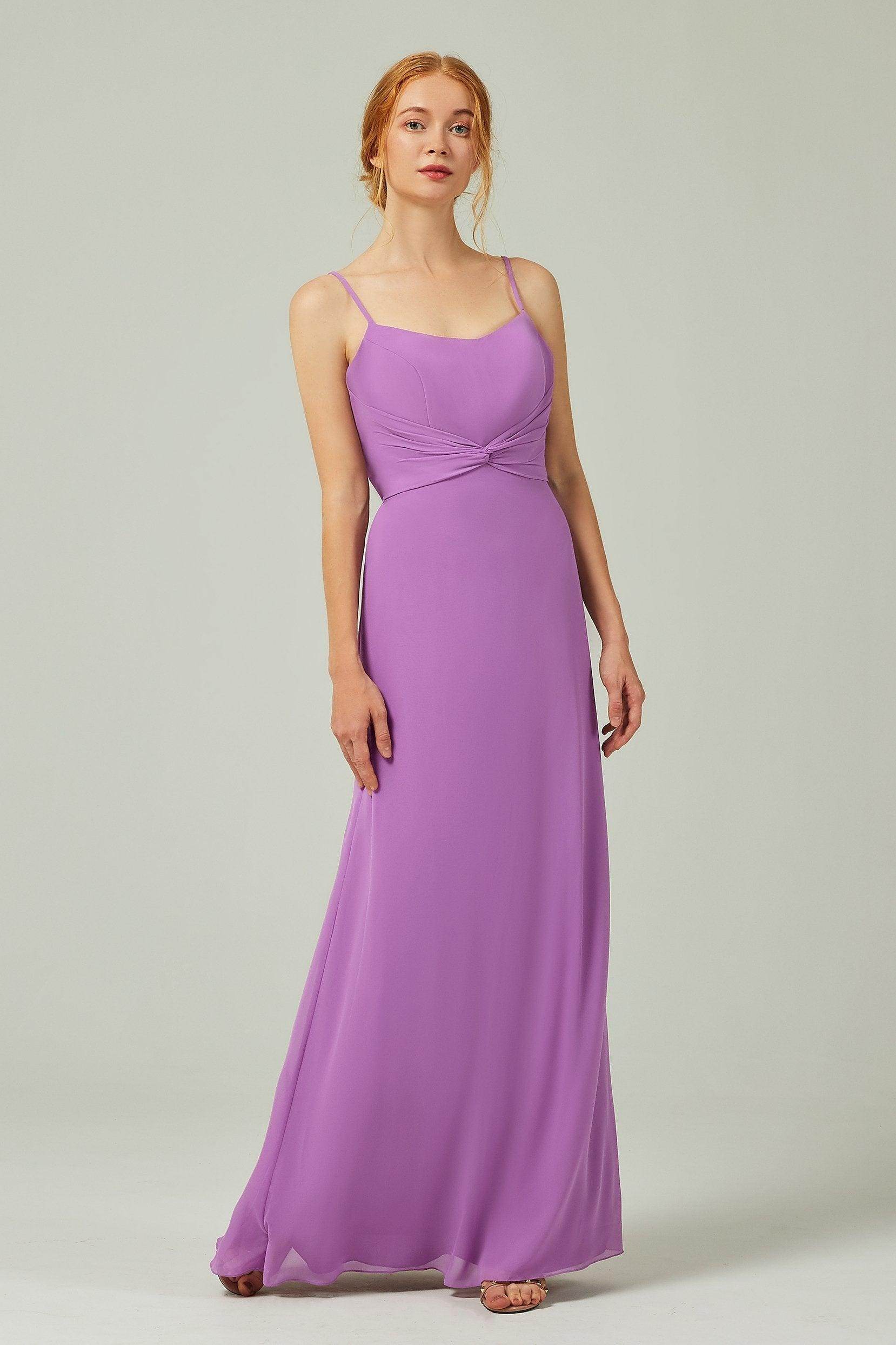 Sheath-Column Floor Length Chiffon Bridesmaid Dress CB0294