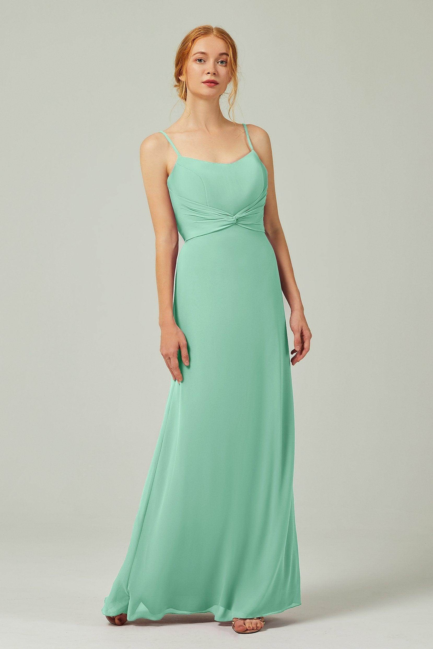 Sheath-Column Floor Length Chiffon Bridesmaid Dress CB0294