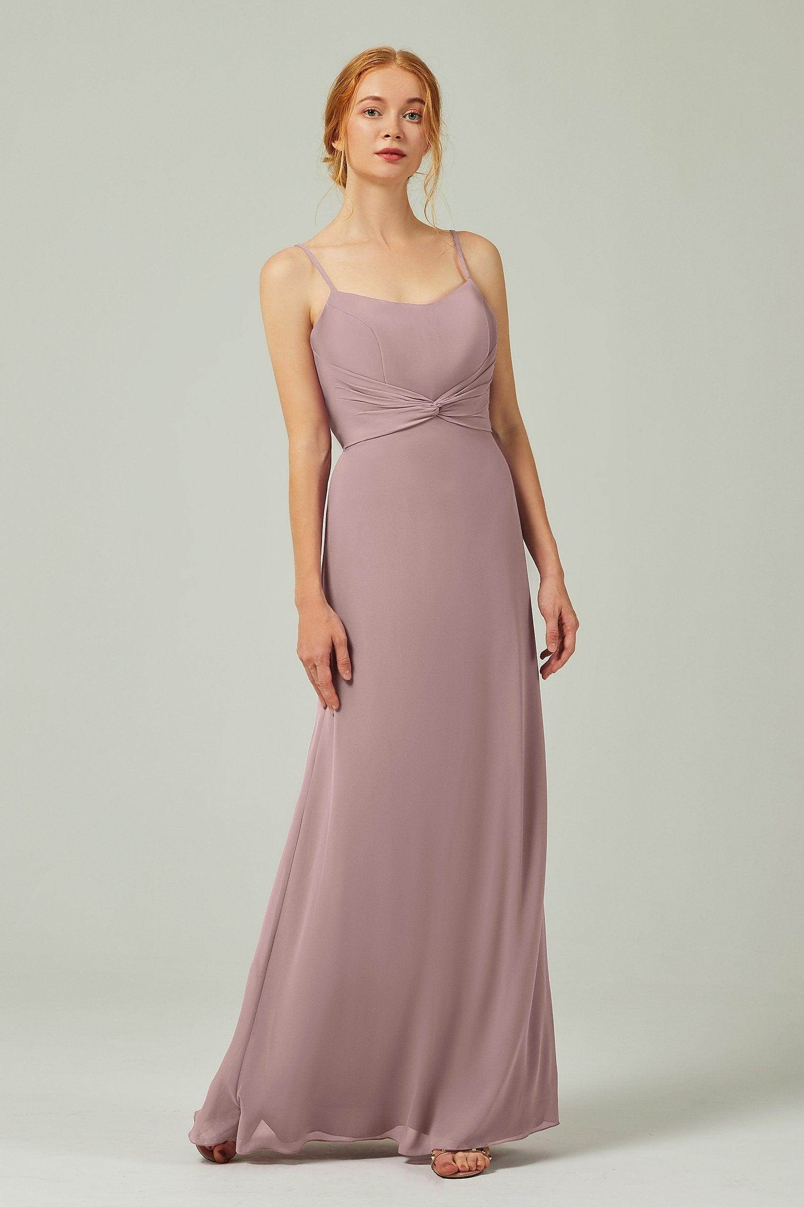 Sheath-Column Floor Length Chiffon Bridesmaid Dress CB0294