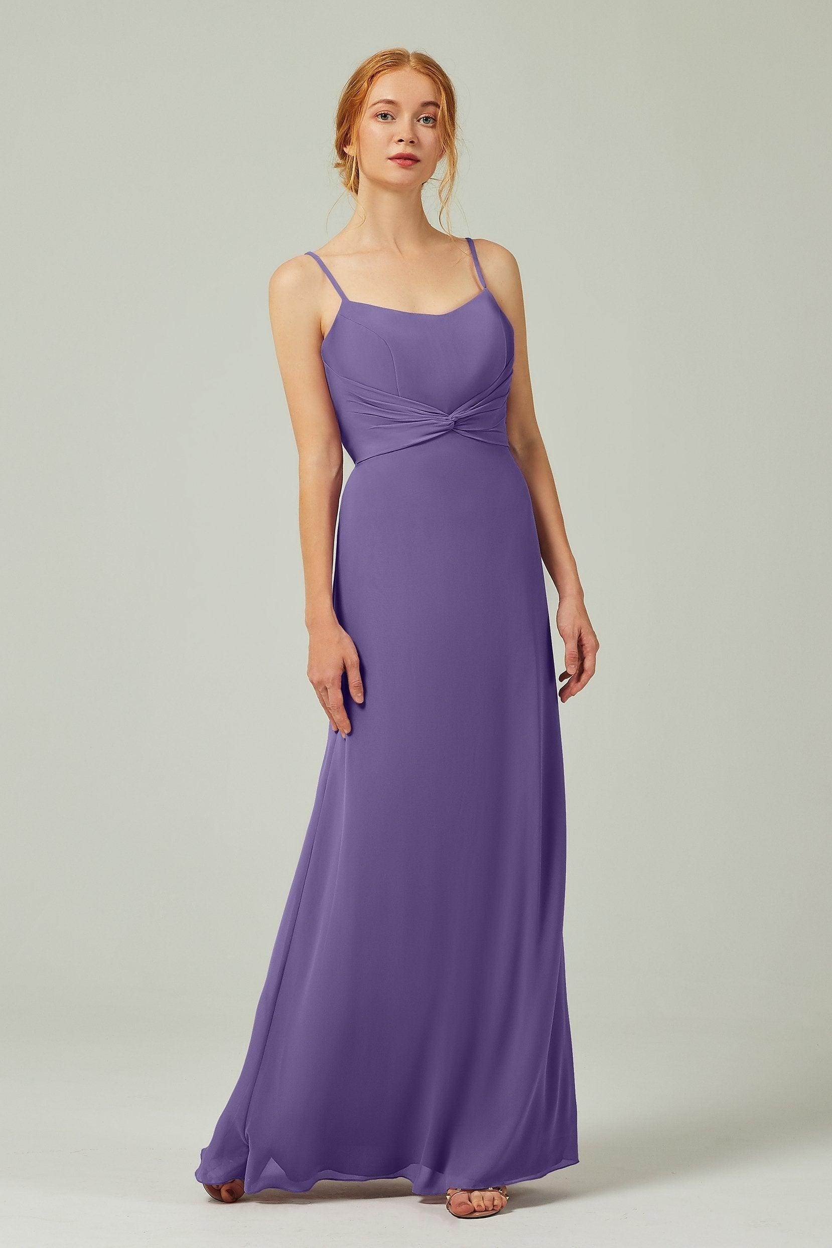 Sheath-Column Floor Length Chiffon Bridesmaid Dress CB0294