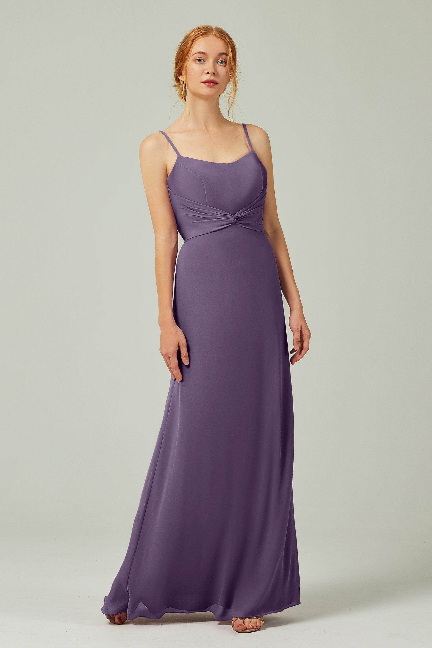 Sheath-Column Floor Length Chiffon Bridesmaid Dress CB0294