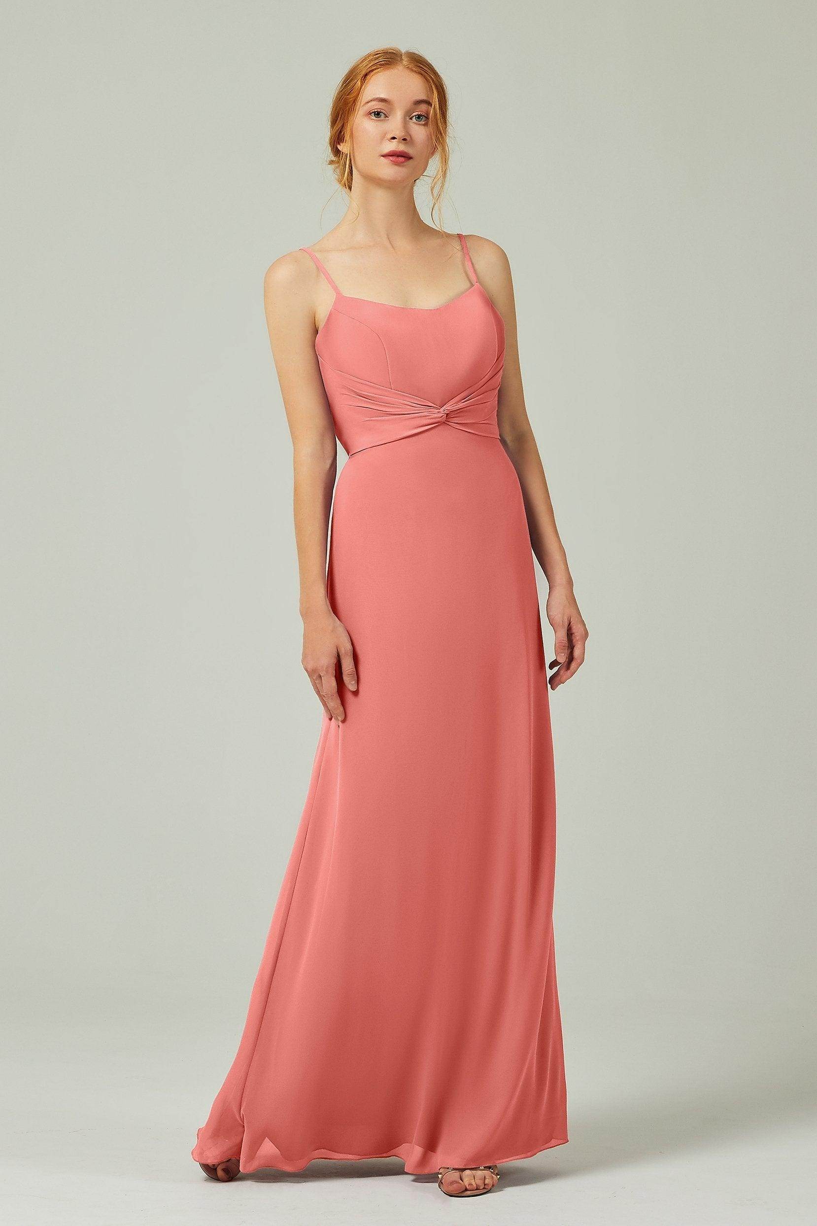 Sheath-Column Floor Length Chiffon Bridesmaid Dress CB0294