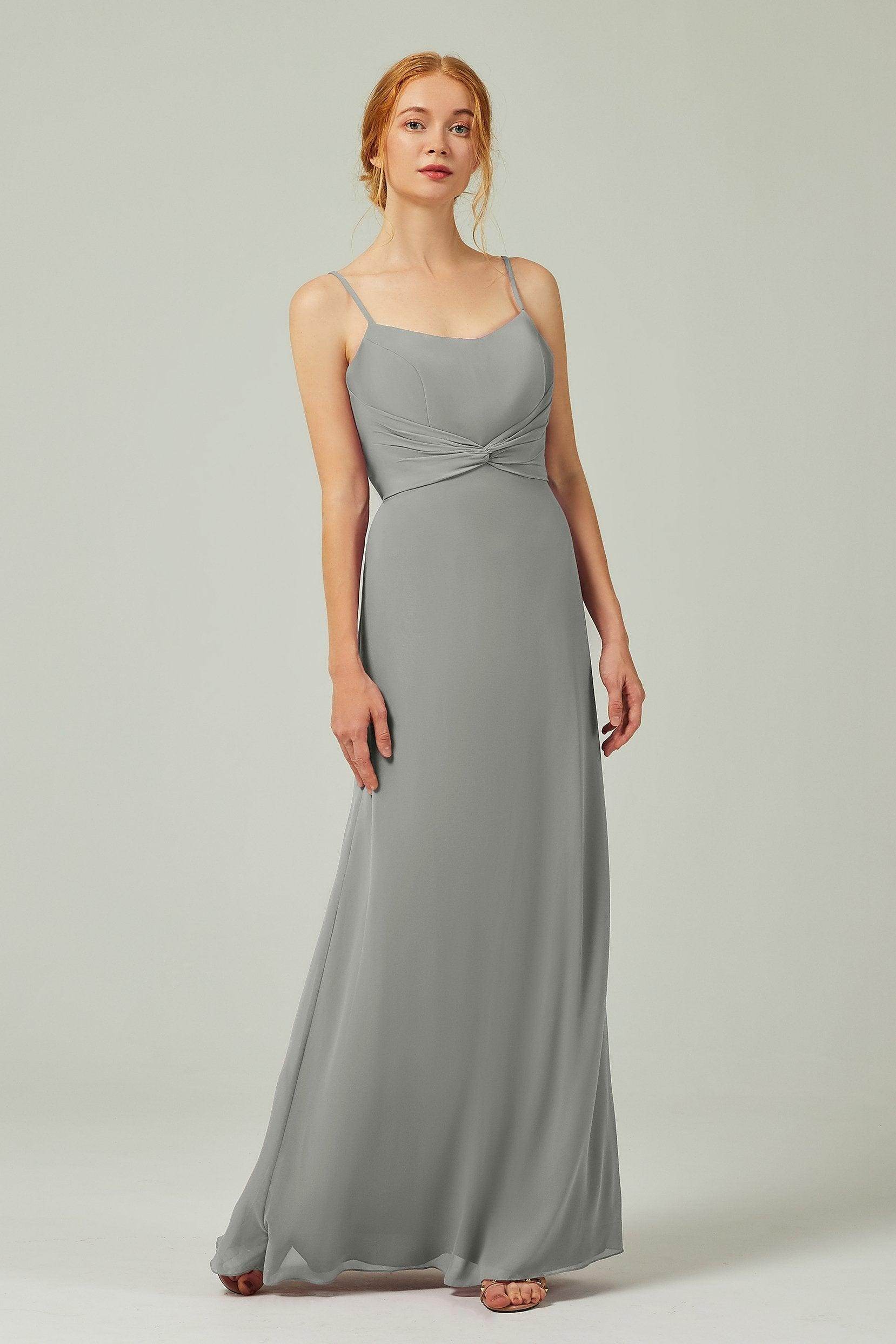 Sheath-Column Floor Length Chiffon Bridesmaid Dress CB0294