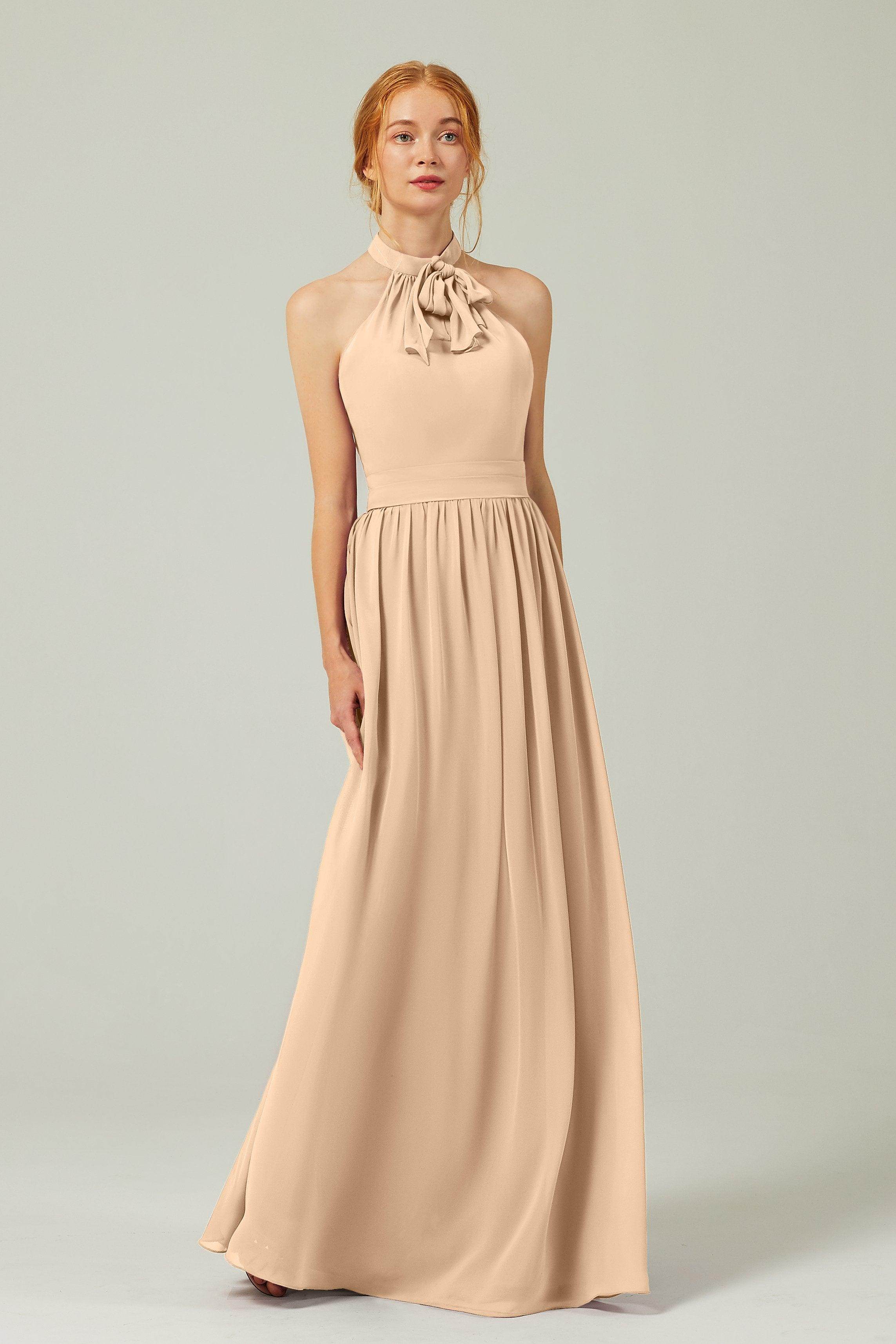 A-Line Floor Length Chiffon Bridesmaid Dress CB0295