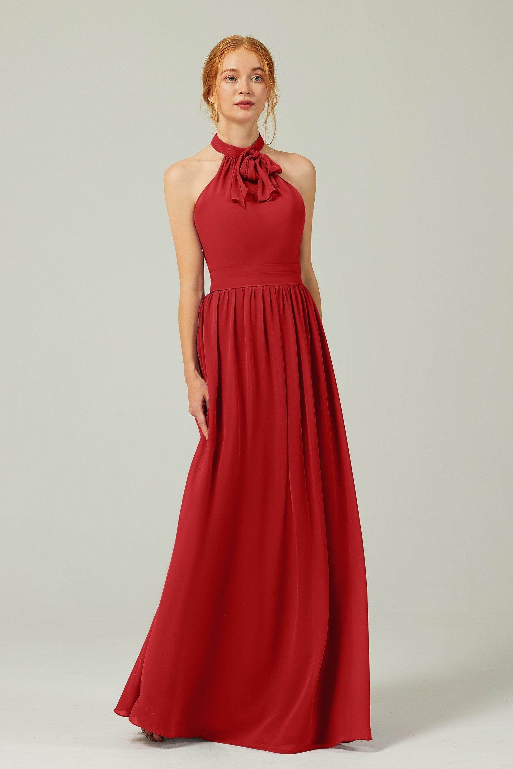 A-Line Floor Length Chiffon Bridesmaid Dress CB0295