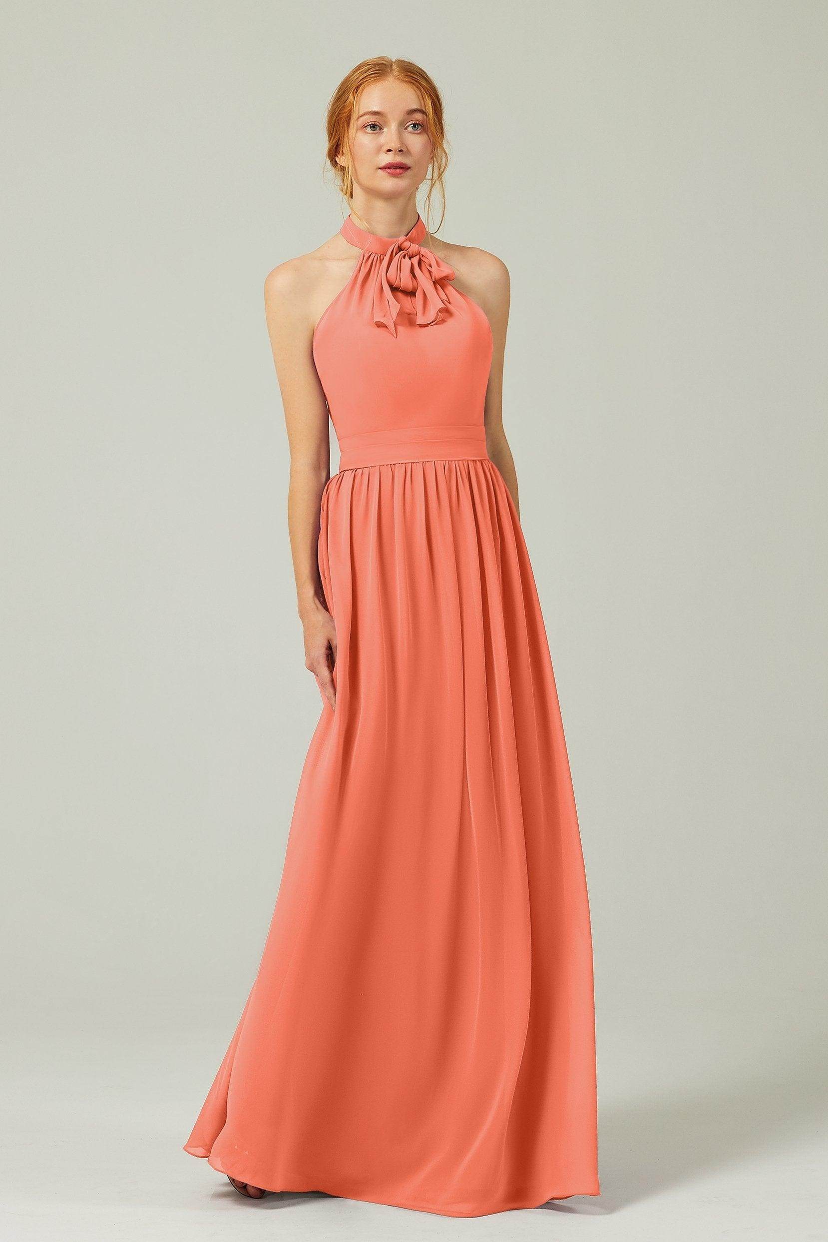 A-Line Floor Length Chiffon Bridesmaid Dress CB0295
