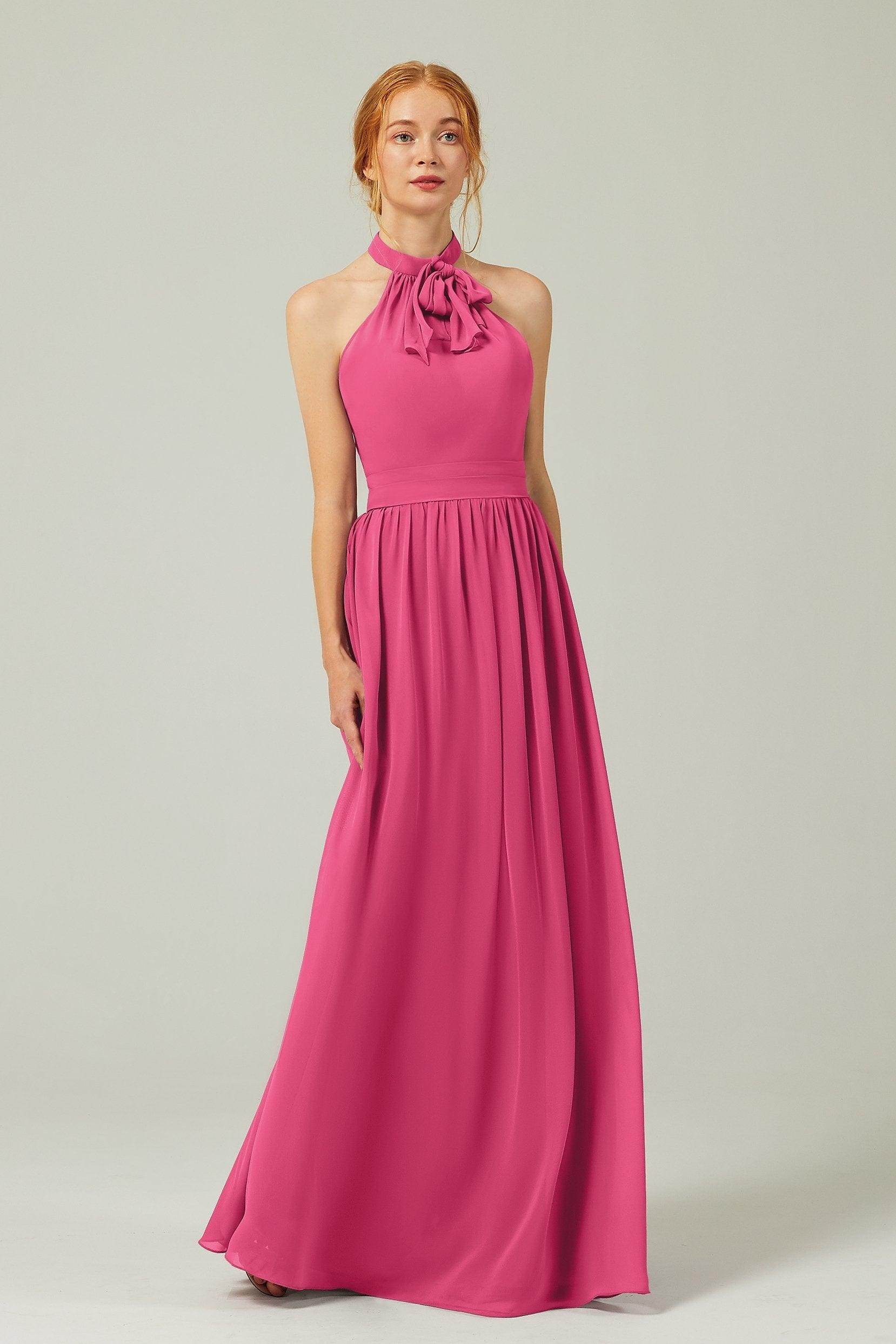 A-Line Floor Length Chiffon Bridesmaid Dress CB0295