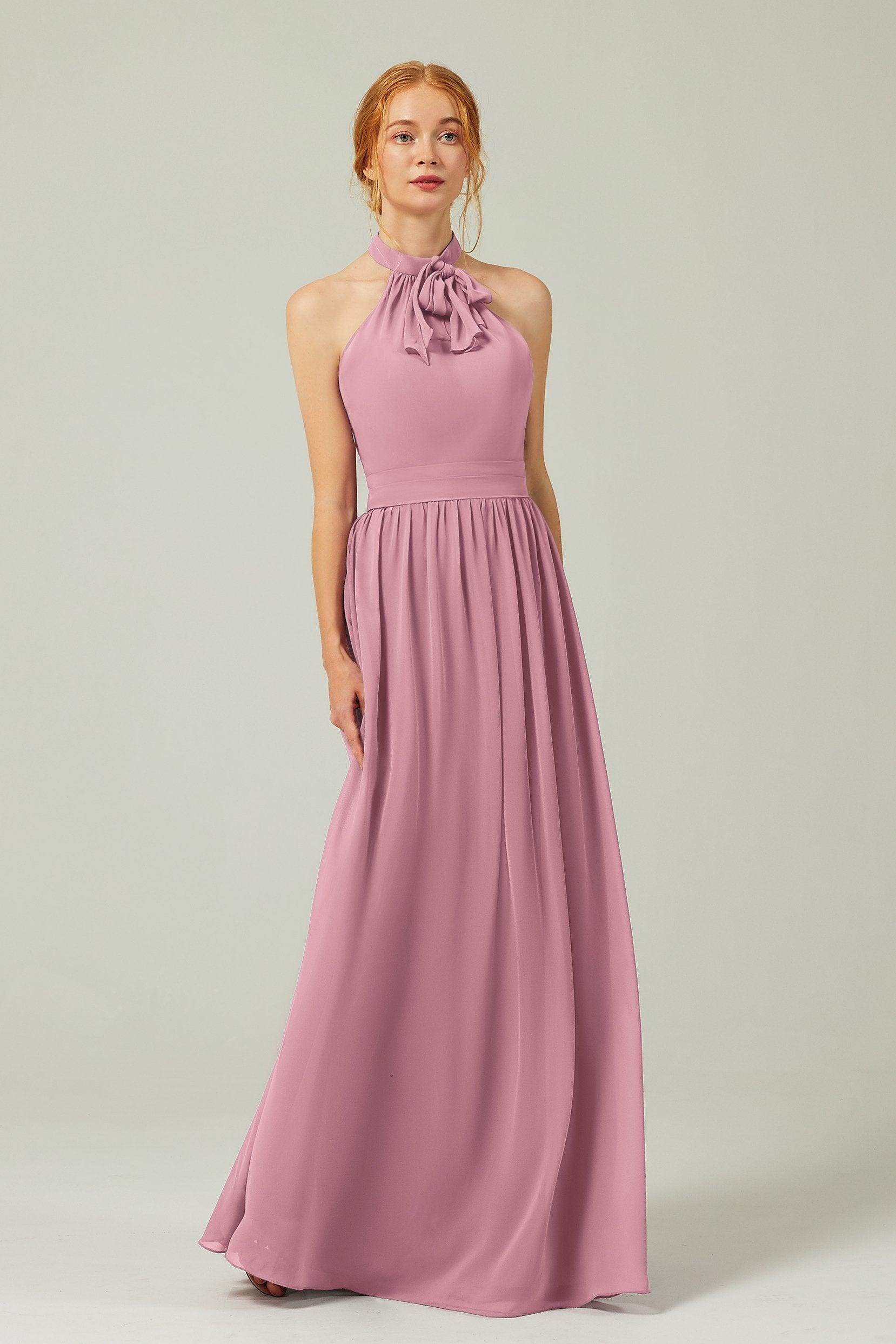 A-Line Floor Length Chiffon Bridesmaid Dress CB0295
