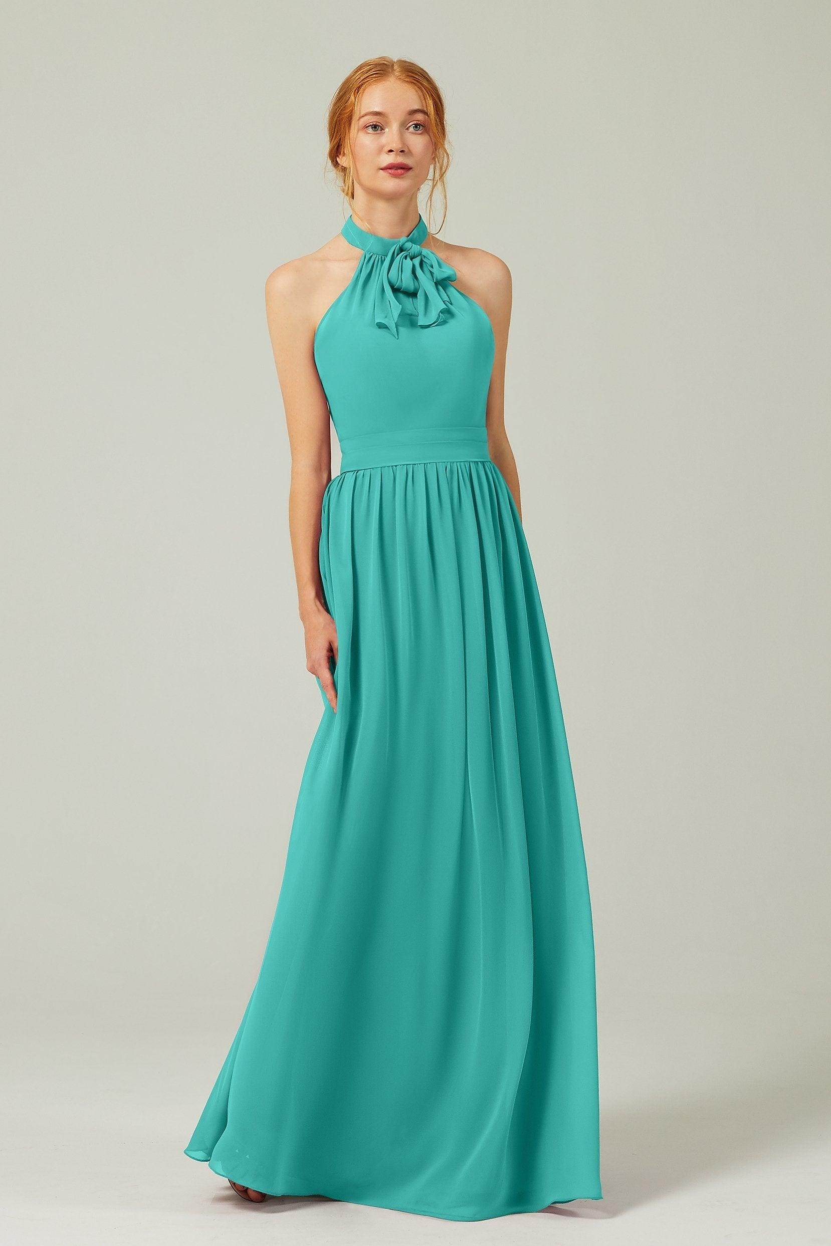 A-Line Floor Length Chiffon Bridesmaid Dress CB0295