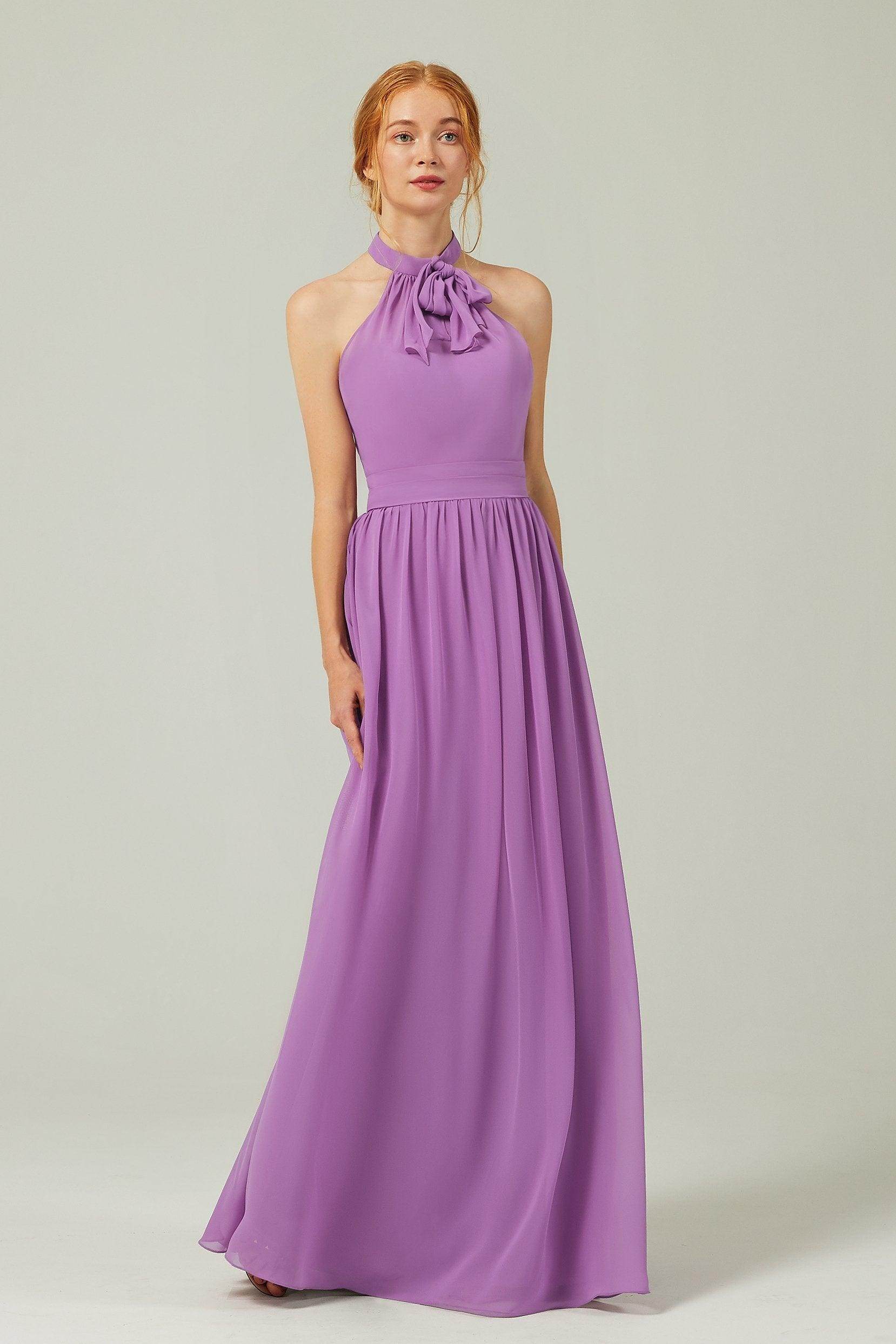 A-Line Floor Length Chiffon Bridesmaid Dress CB0295