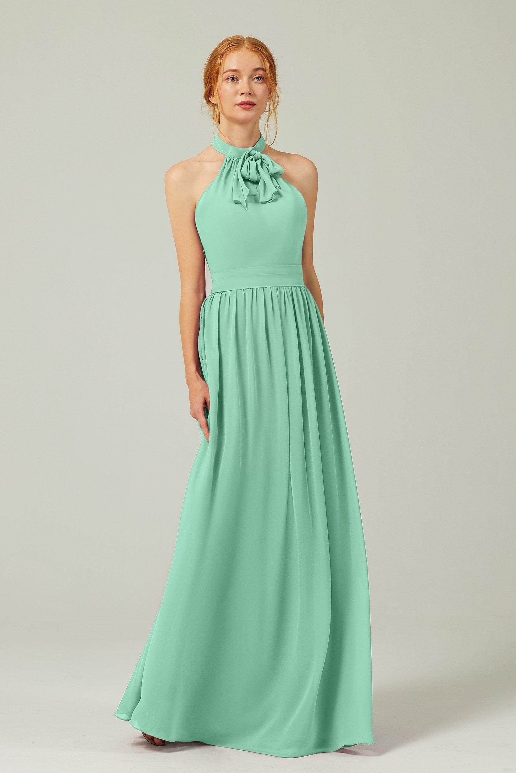 A-Line Floor Length Chiffon Bridesmaid Dress CB0295
