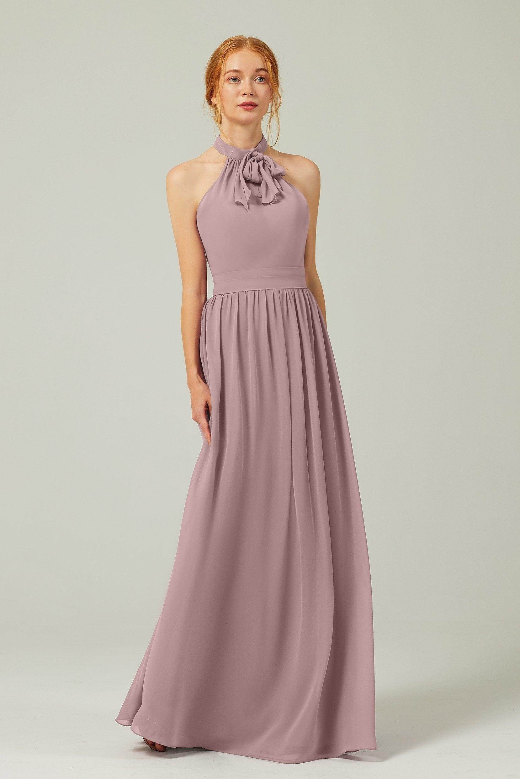 A-Line Floor Length Chiffon Bridesmaid Dress CB0295