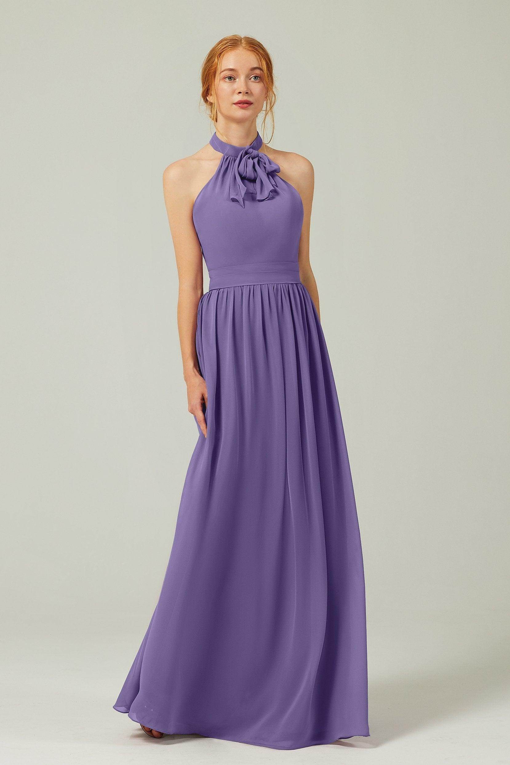 A-Line Floor Length Chiffon Bridesmaid Dress CB0295