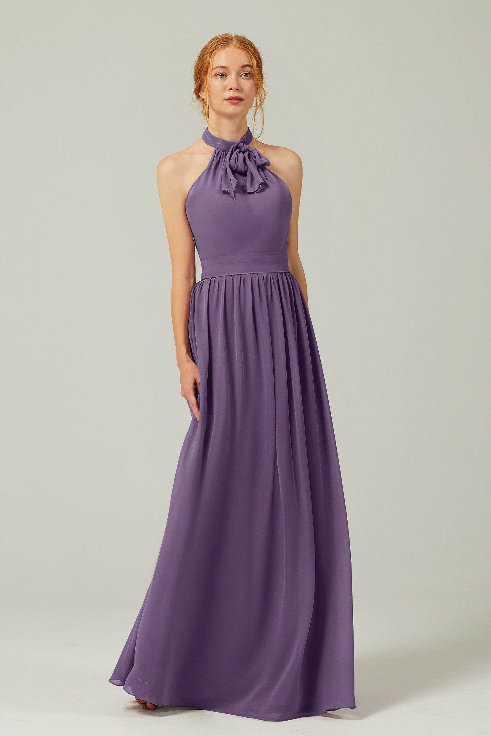 A-Line Floor Length Chiffon Bridesmaid Dress CB0295