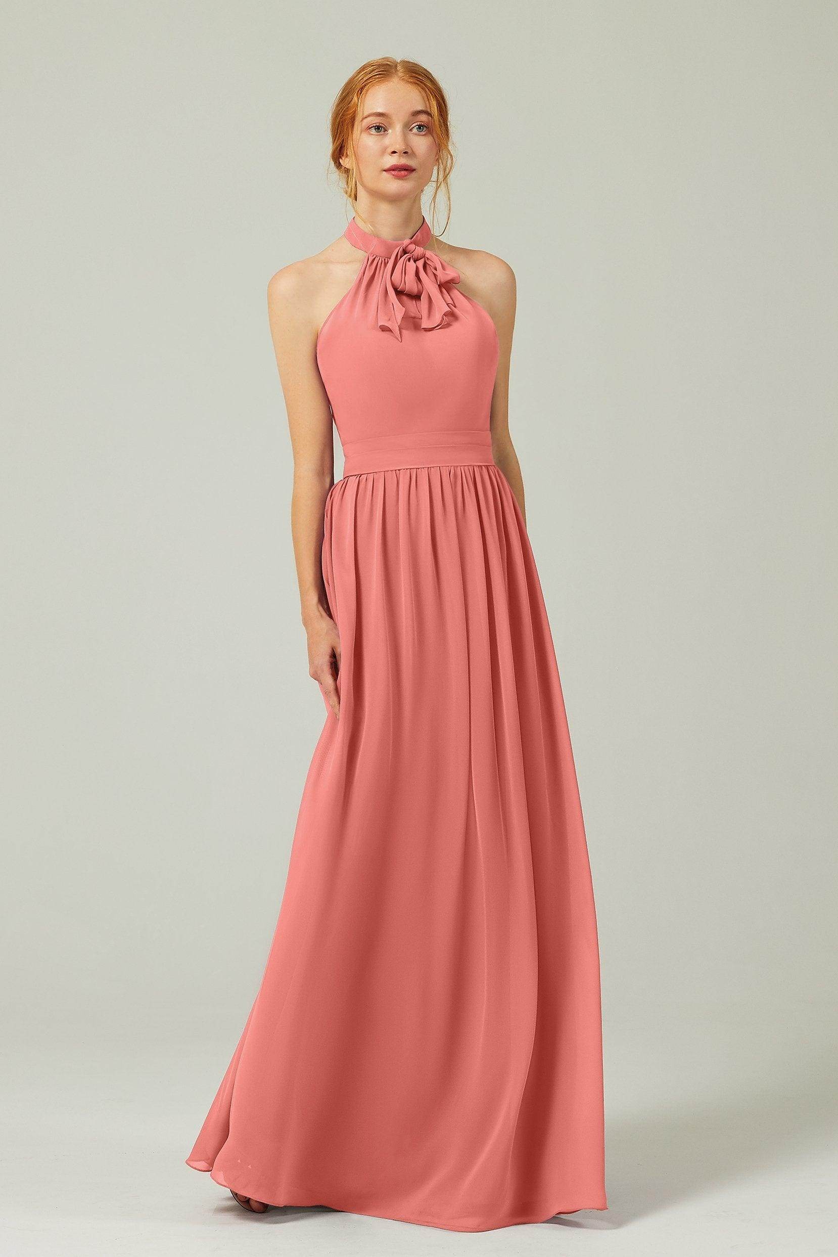 A-Line Floor Length Chiffon Bridesmaid Dress CB0295